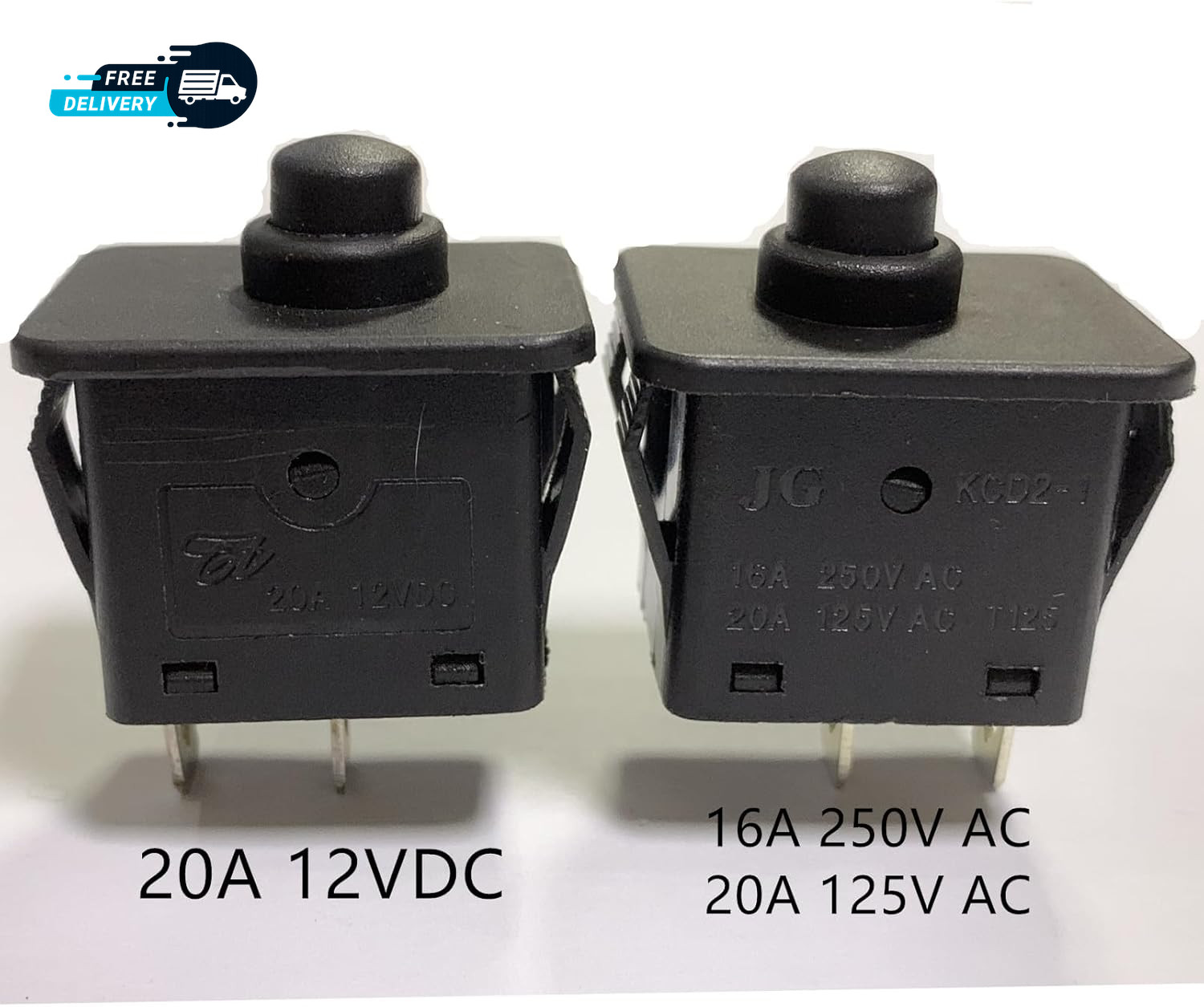 2 Pcs 6Volt 12Volt 2Pin Plunger Type Power Wheel Foot Pedal Switch
