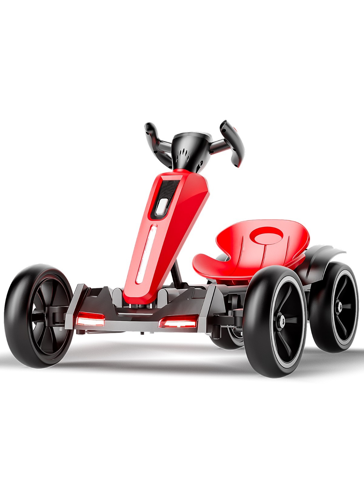 12V Electric Go Kart for Kids with Adjustable Seat Kids Pedal Go Kart, Red