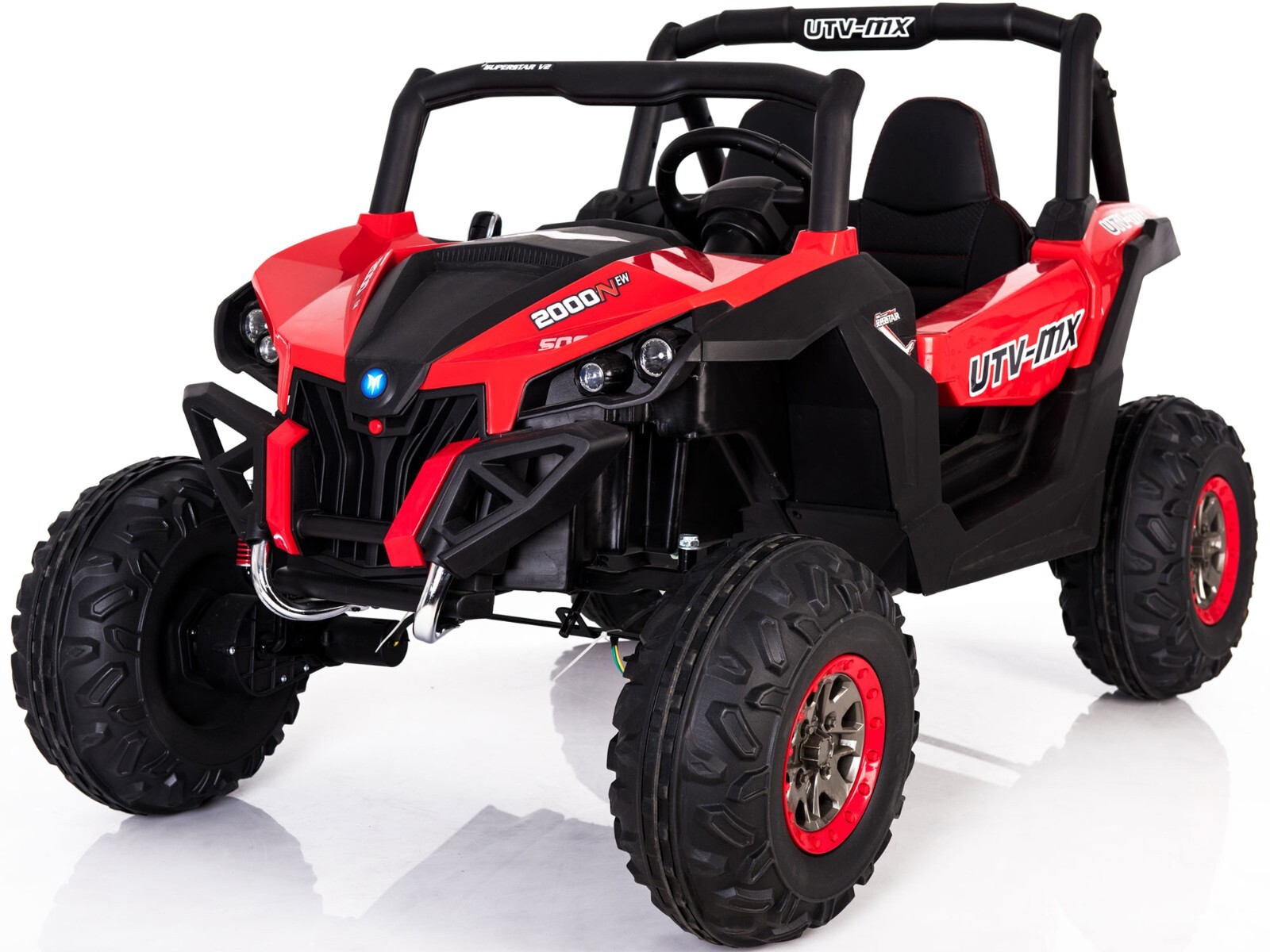 Mini MotoTec UTV 4×4 12v Red (2.4ghz RC) Two Seater Electric – Ride On Toddler✅