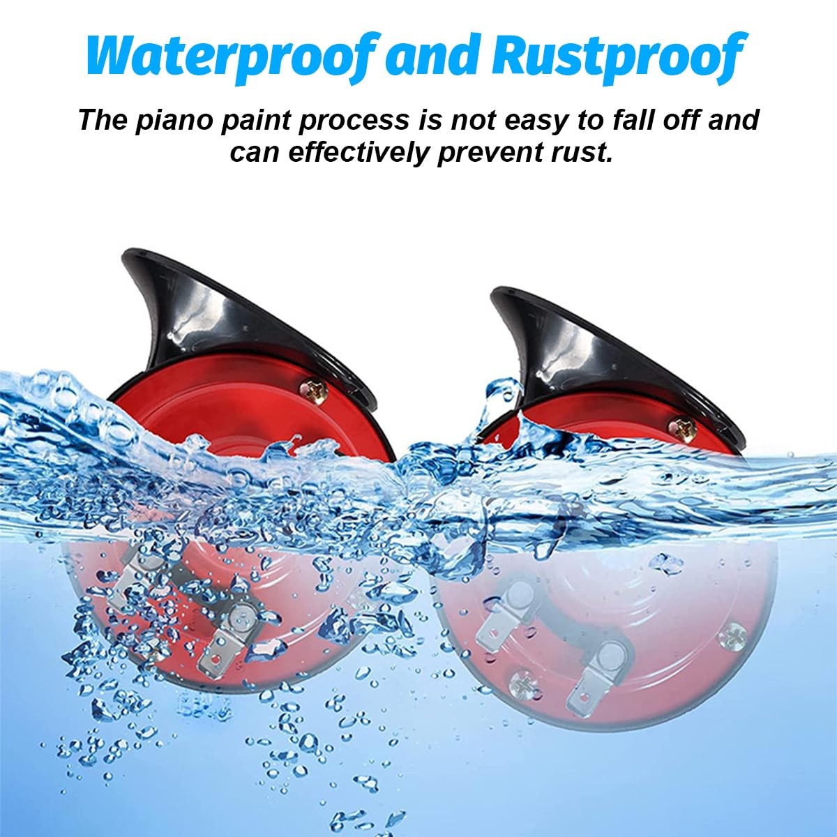 2 Pack 12V Super Loud Train Horns Vehicle Air Electric Snail Horn for Truck
