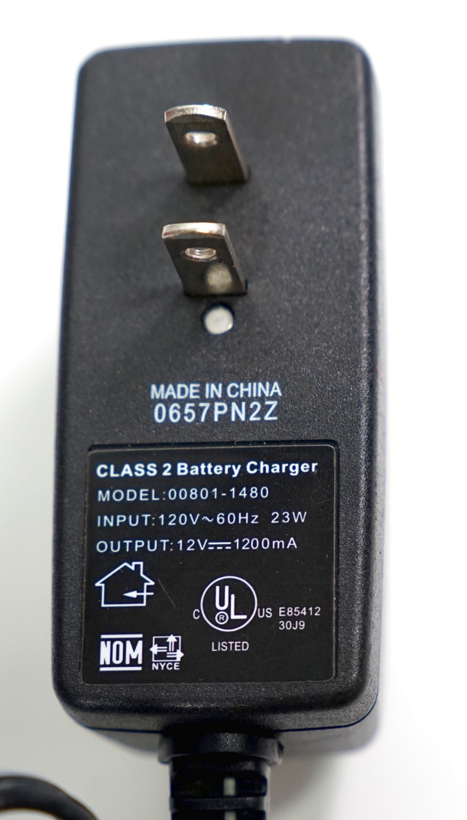 Genuine Fisher Price Power Wheel 12V DC Battery Charger 00801-1480 OEM AUTHENTIC