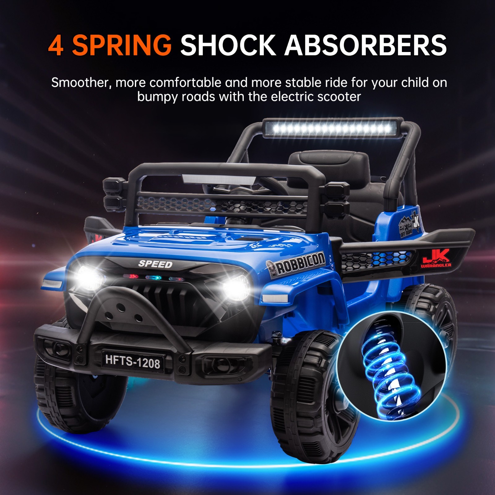 12V Electric Car Ride On Truck for Kids w/ Remote, Powered Wheels Toys, Blue
