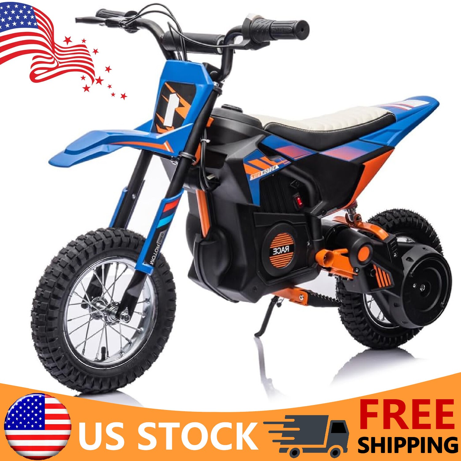 24V Electric Motorcycle for Kids Fast Speed Dirt Bike Motocross Toy Leather Seat