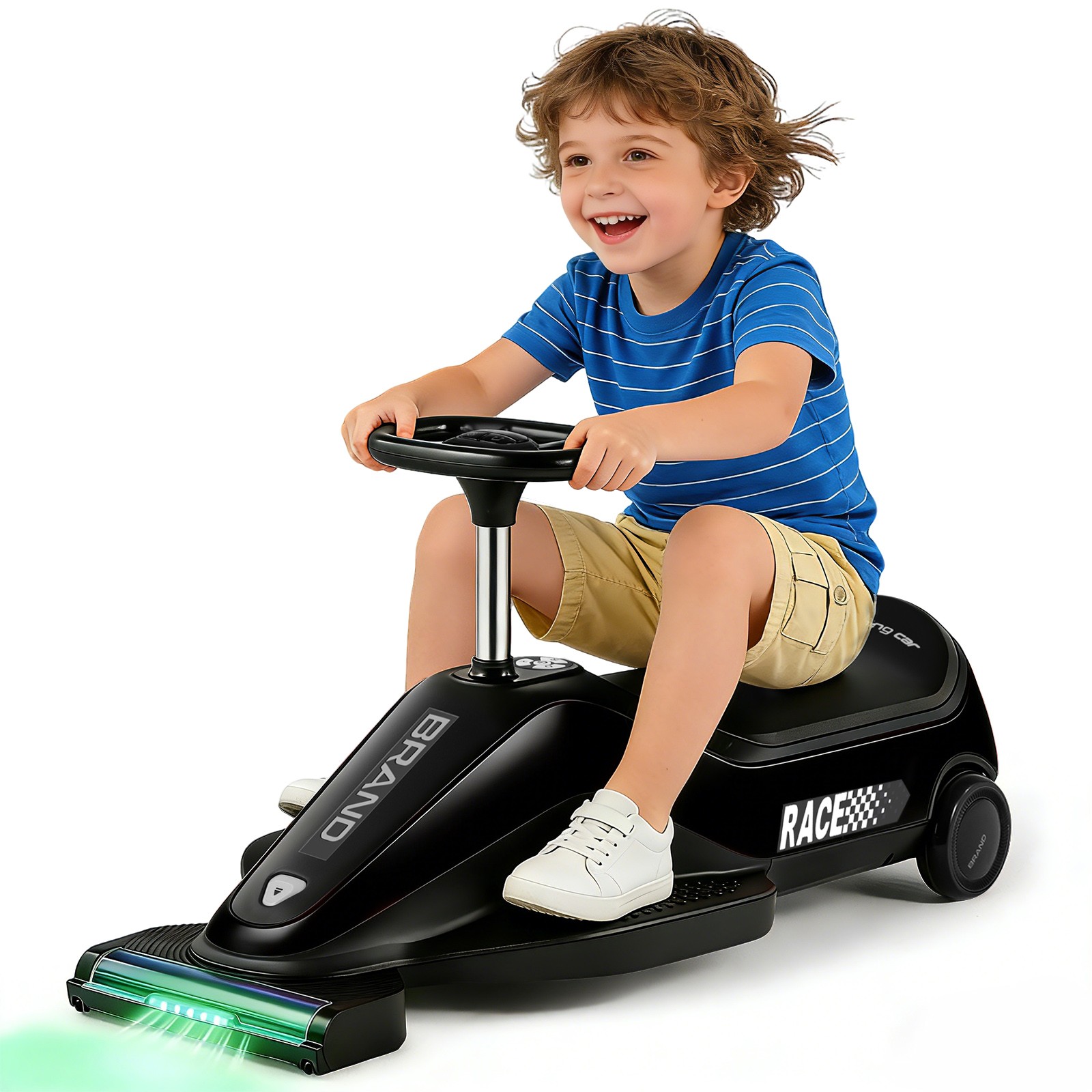 Black/Red 2in1 12V Kids Ride On Car Go Kart with Vacuum Cleaning,2 Speeds,Music