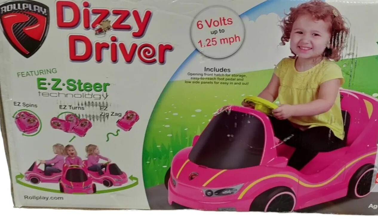 Rollplay Dizzy Driver 6-Volt Battery Operated Ride-On Power Wheel Car Pink Age 1