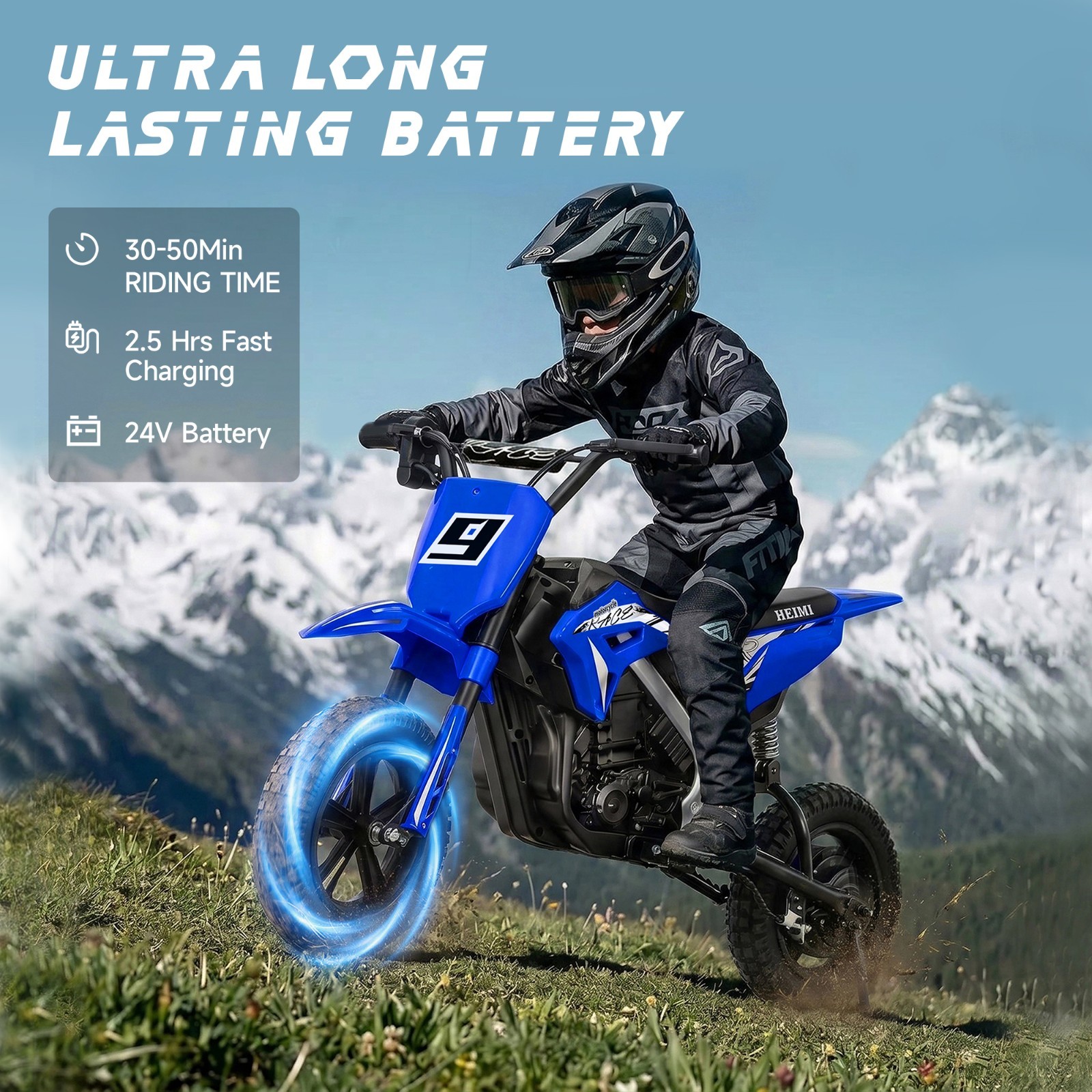 24V Dirt Bike 11MPH 350W Motor Kids Electric Motorcycle Ride on with Drum Brakes