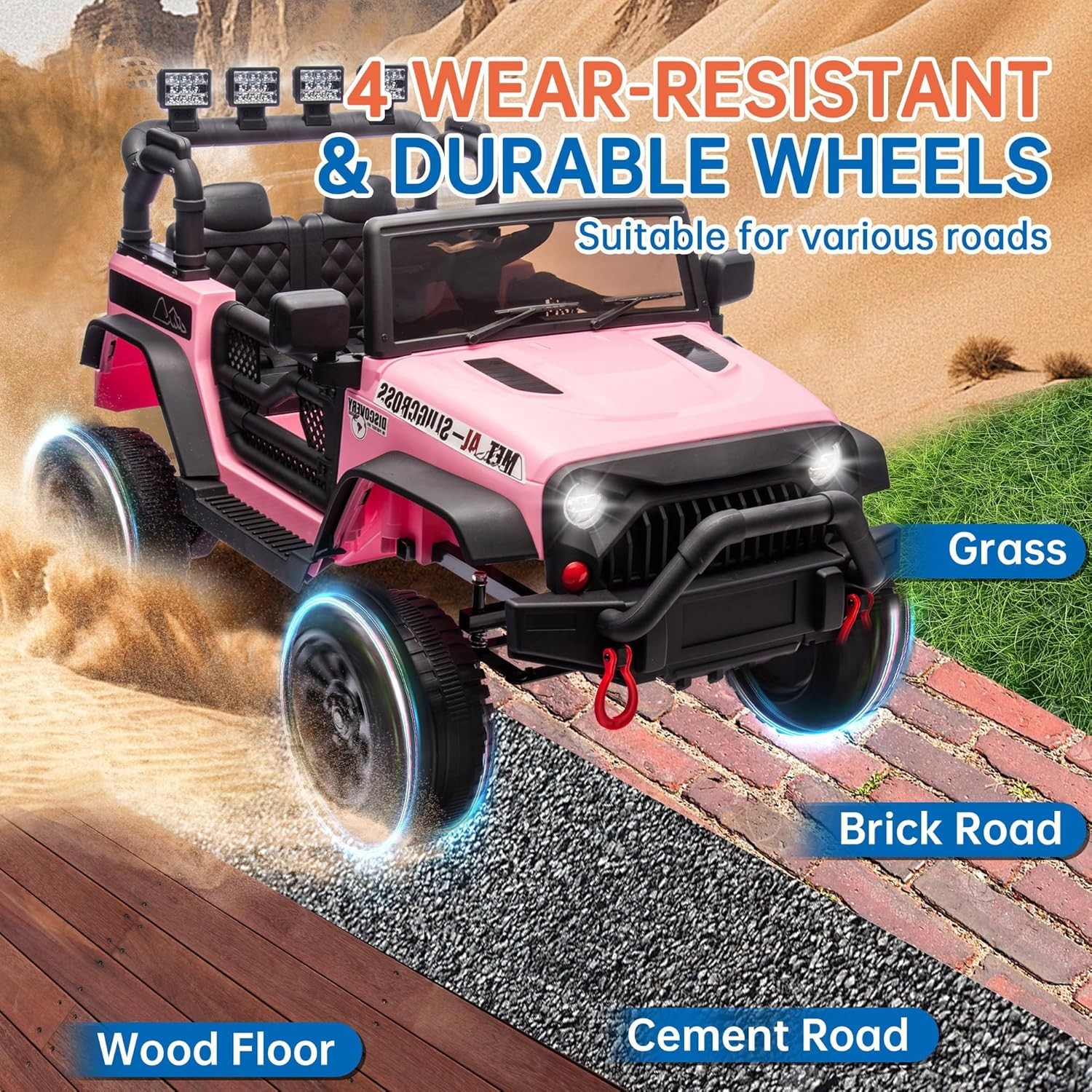 24V Kids Ride on Jeep Car 400W Electric Truck with Remote 4-Wheel Suspension MP3