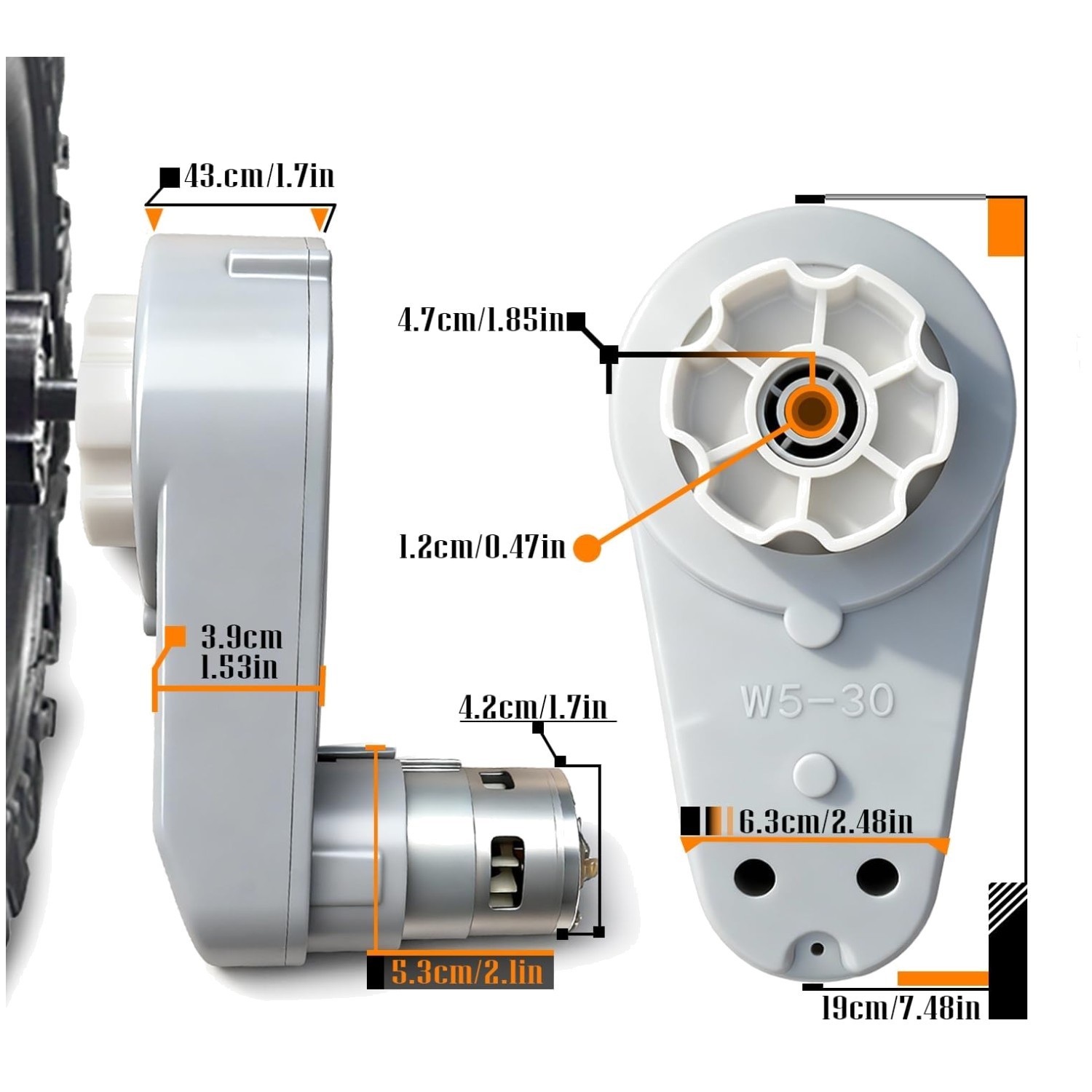 RS775 24V Motor Gearbox Power Wheel Upgrade Kit