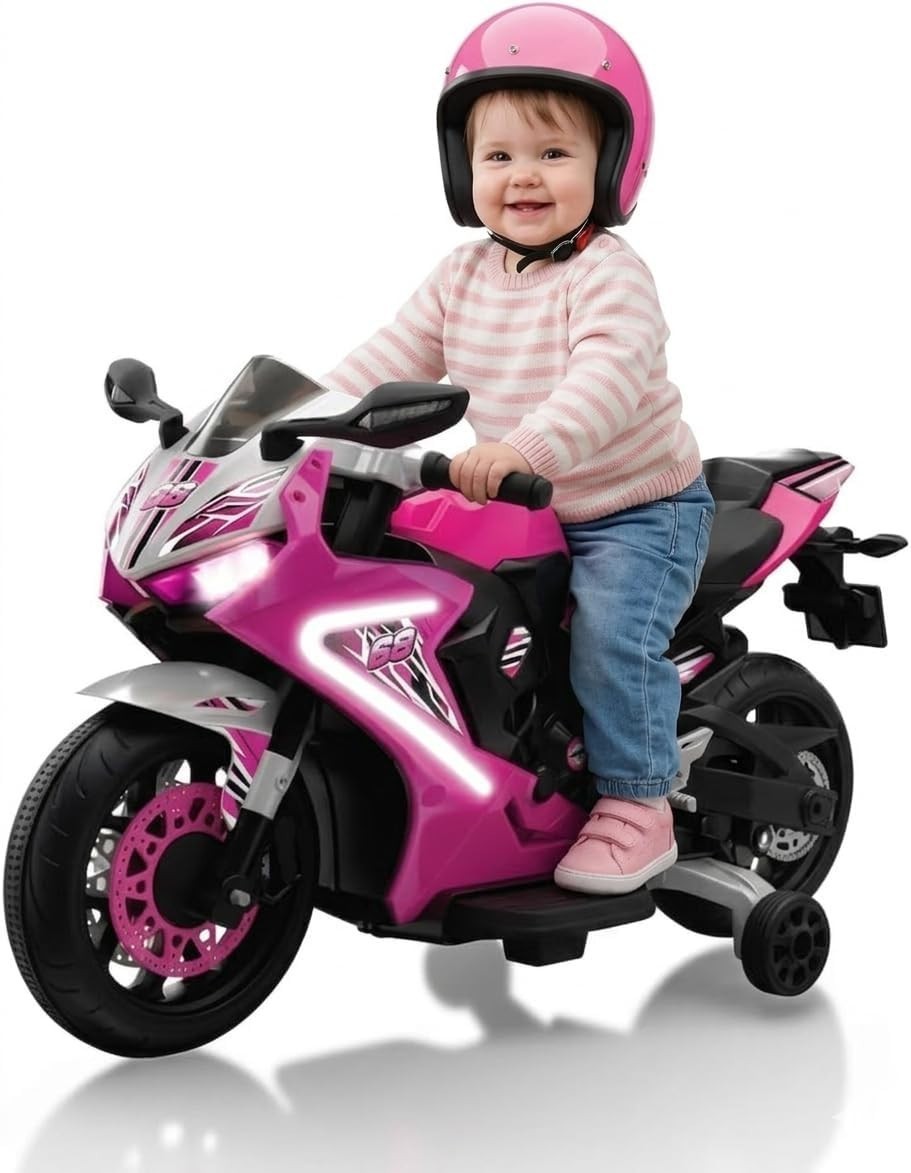 LED Kids Motorcycle Toy – Realistic Sounds, 2.2 MPH, Ages 3+