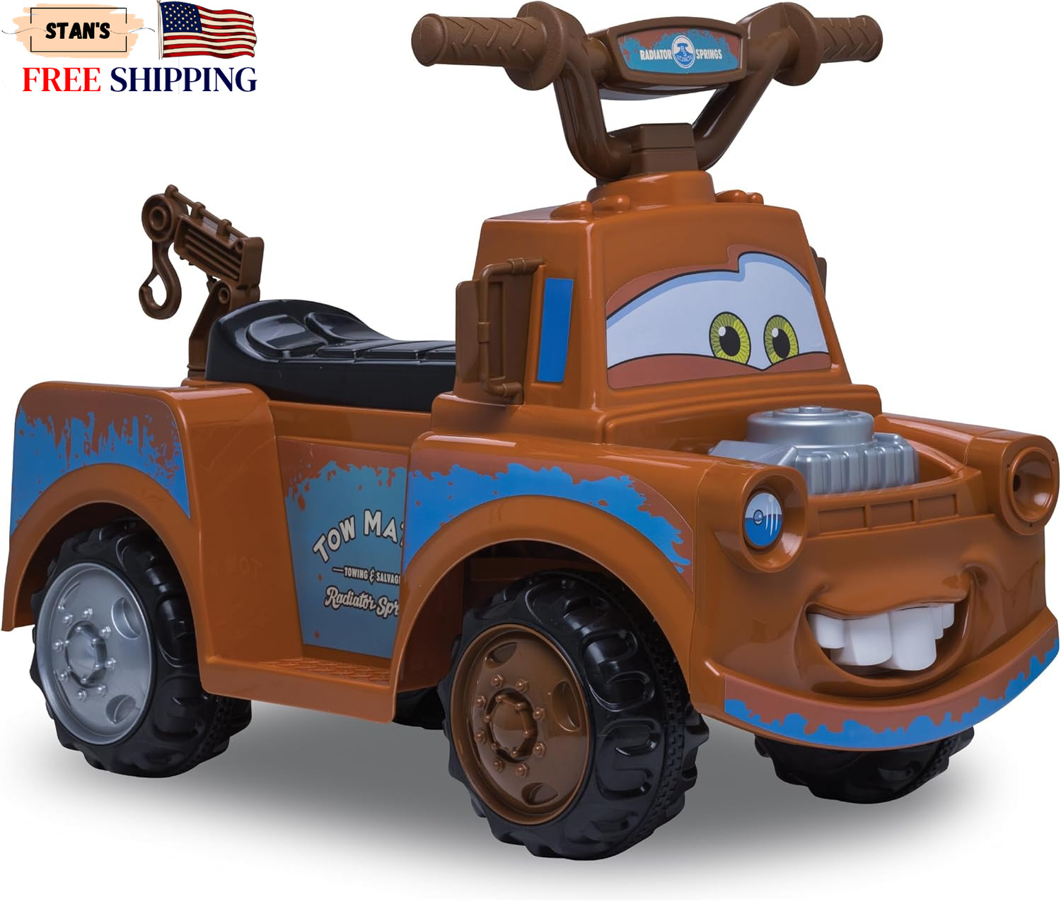 Kid Trax Toddler Disney Cars 3 Tow-Mater Electric Quad Ride-On Kids 1.5-3 Years