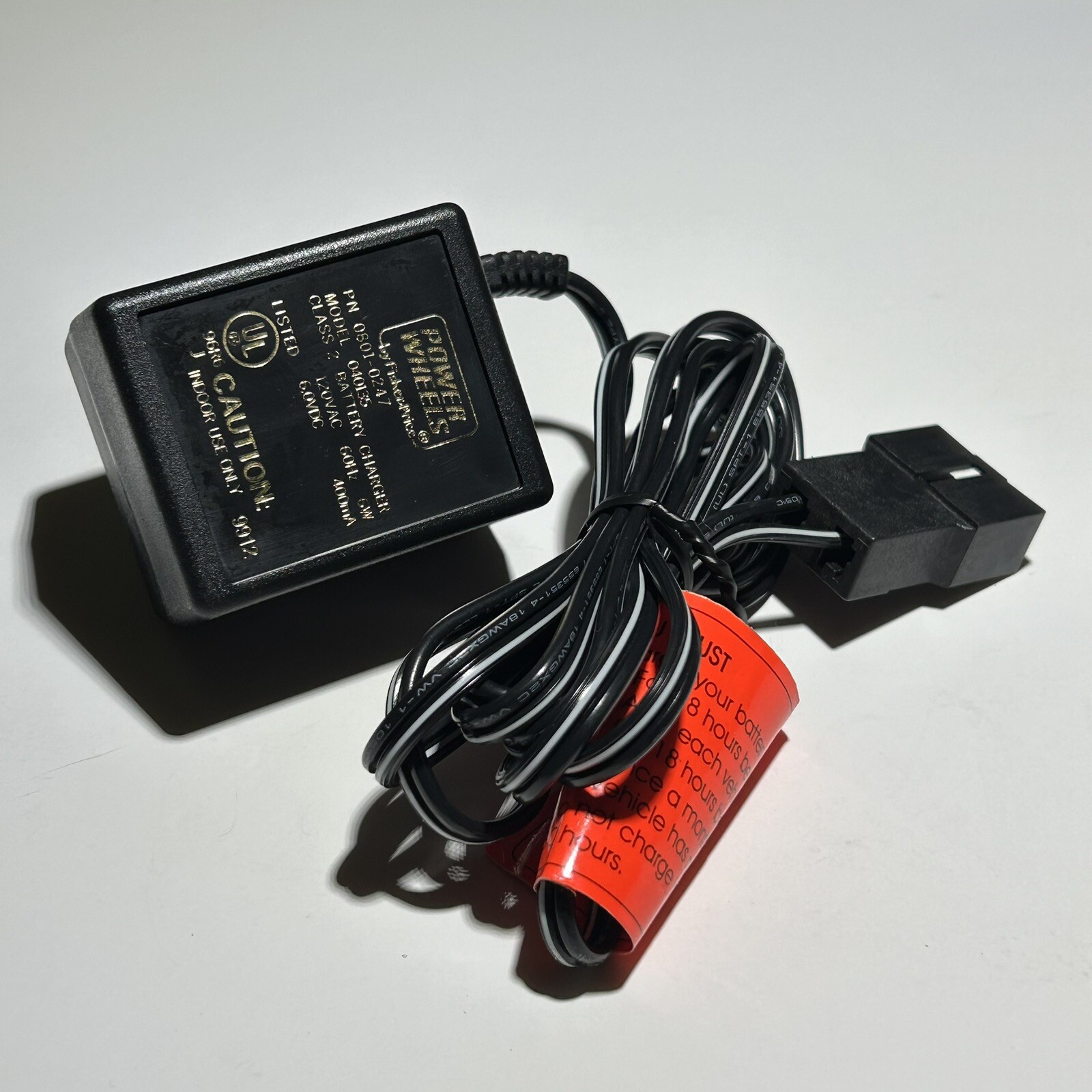 Power Wheels Class 2 Battery Charger P/N: 0801-0247 Model 040135 6VDC 400mA