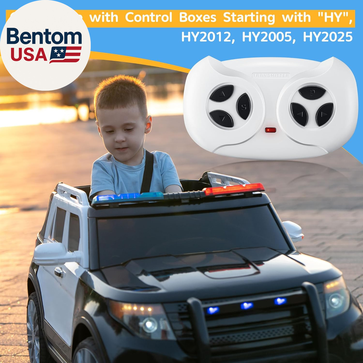 2.4G Remote Control for Kids Electric Car, White Remote Control for 12V Electric