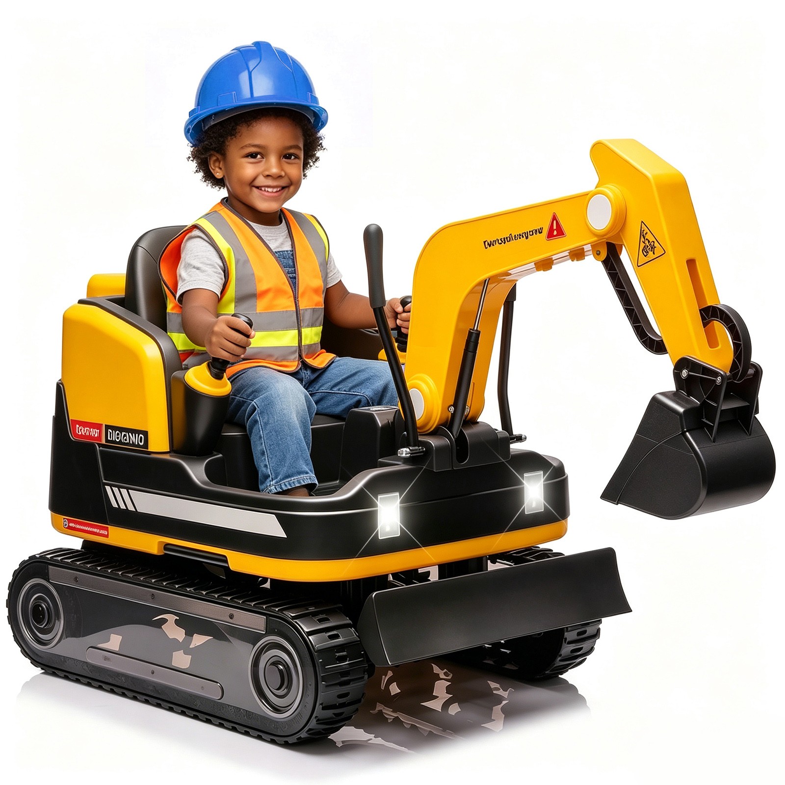 Yellow 360°24V Powered Kids Ride On Excavator Bulldozer Electric Car with Remote