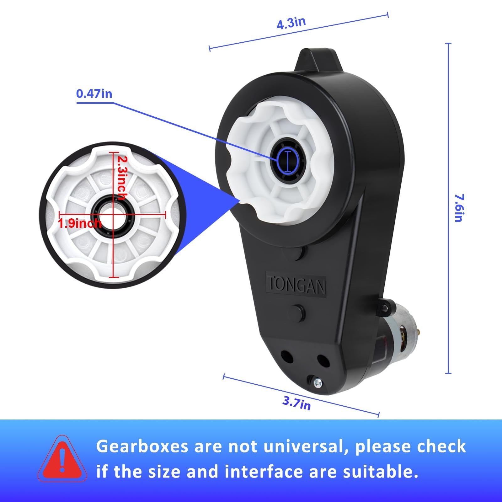 12V RS550 High-Speed Upgrade Motor Gearbox for Ride-On Toys – 40000RPM Wheels