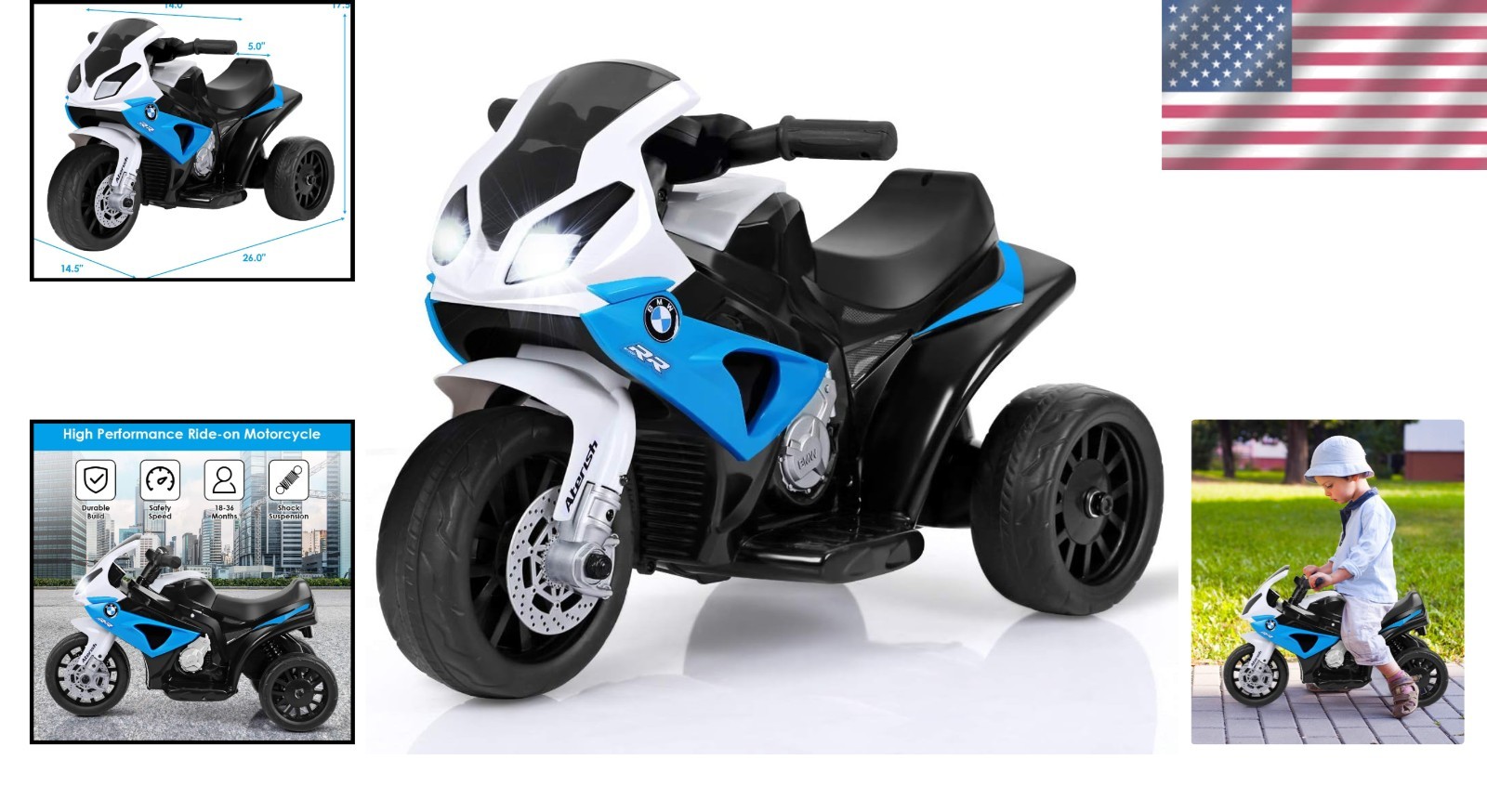 Safe BMW Kids Ride-On Motorcycle – Electric Toy with Lights & Music for Toddlers