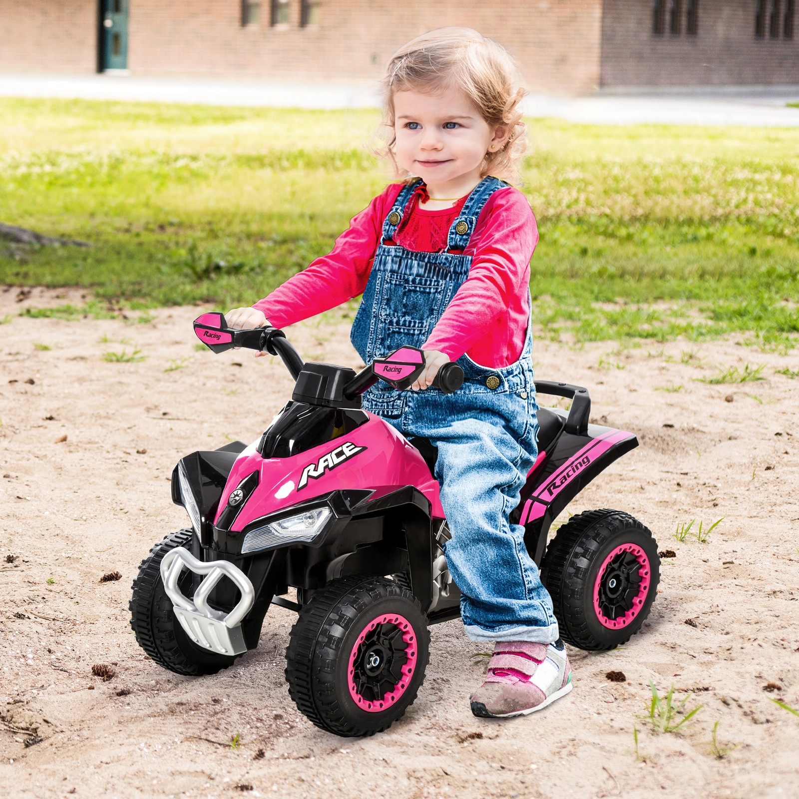 NO Power Kids Ride On Push Car, w/ Music, Lights for 1.5-3, Pink