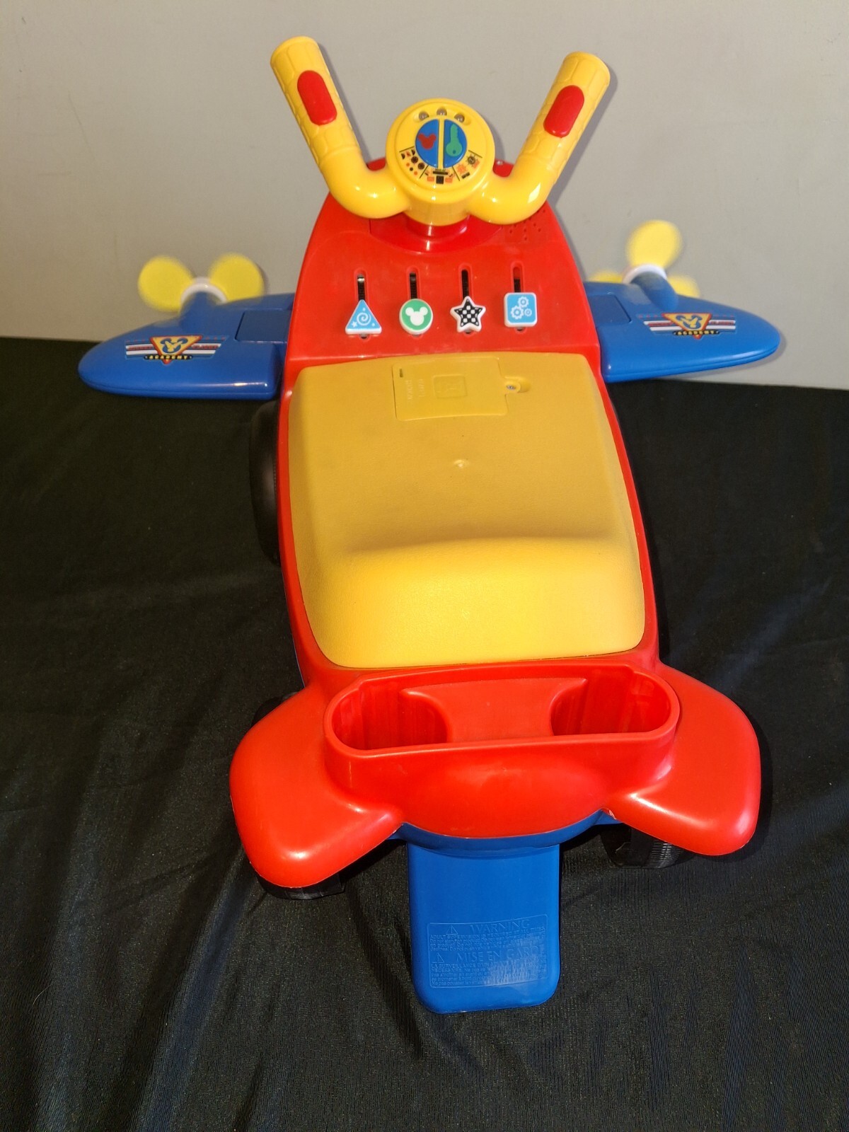 Kiddieland Disney Lights & Sounds Activity Ride-On Mickey Mouse Plane-No Handle