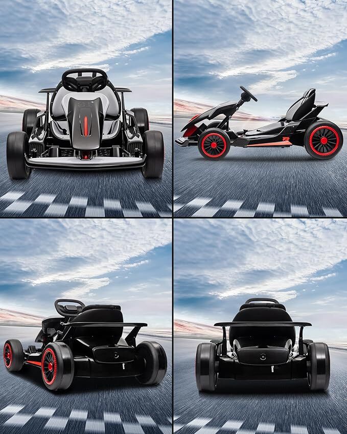24V Ride On Go Kart Child Electric Drift Go-Kart Music Mode 2 Speed Available