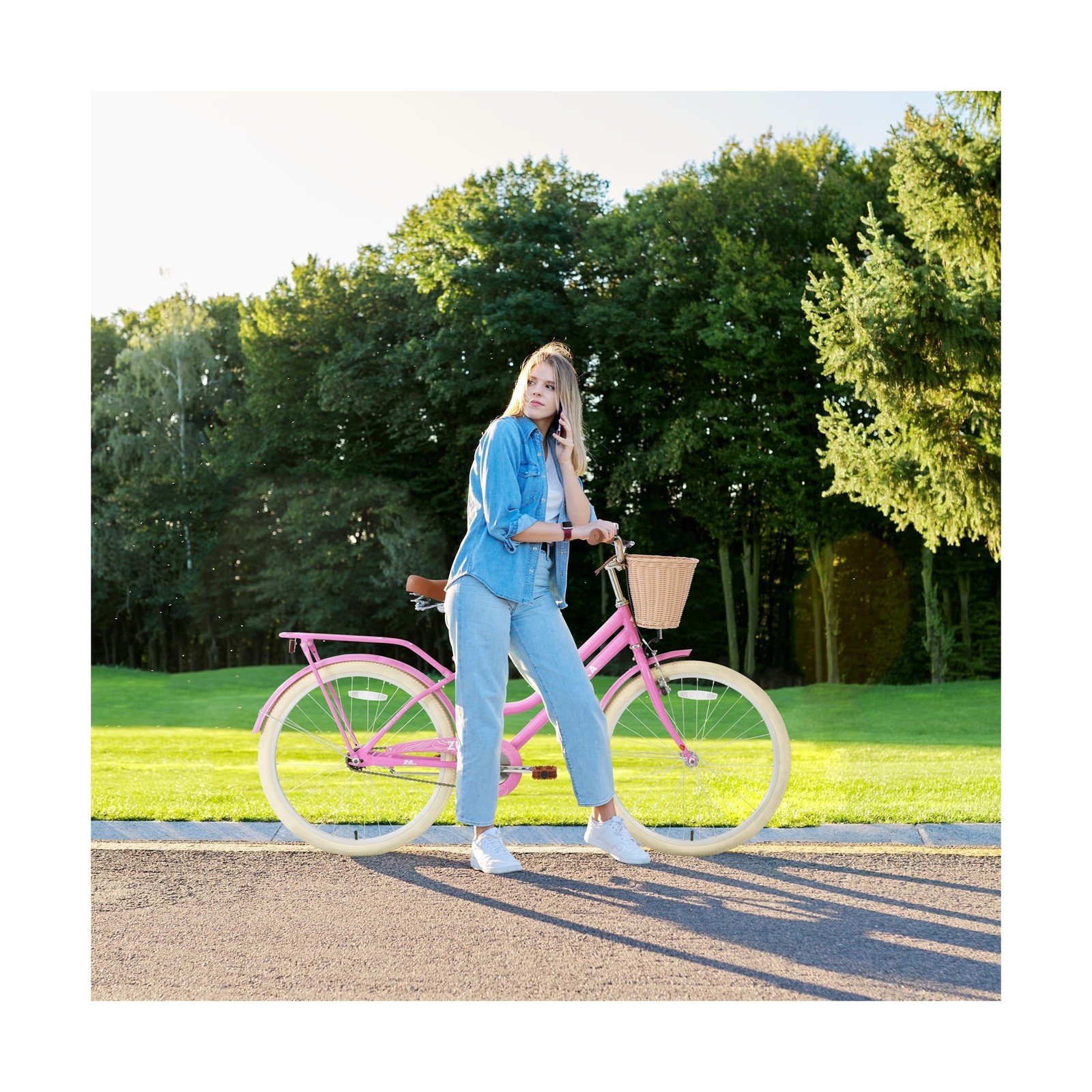 ZUKKA Kids Bike 20/24 Inch Girls Bike with Basket Single Speed Crusier Bike F…