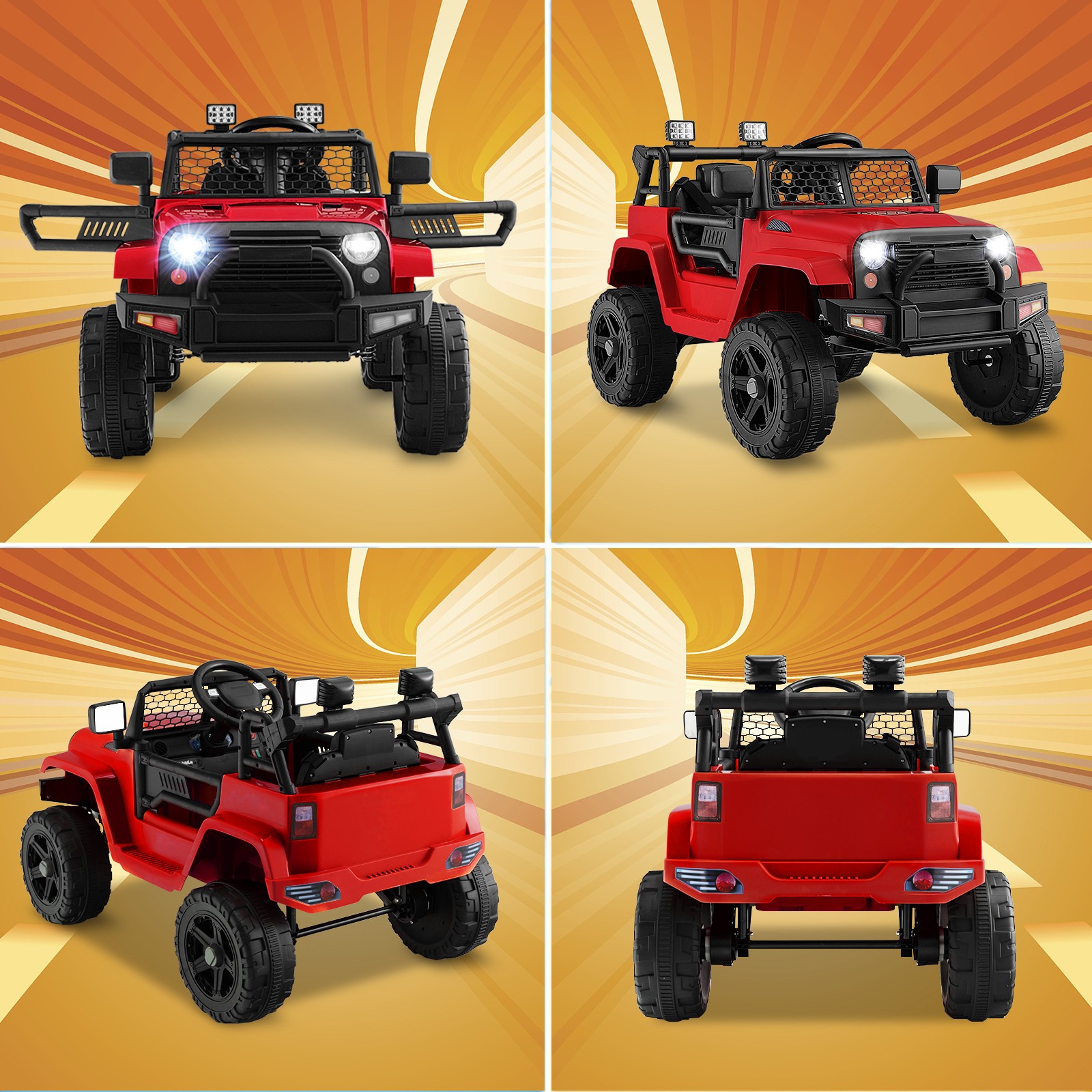 Kids 12V Ride On Truck Car Electric Vehicle Remote w/ Music & Light Red