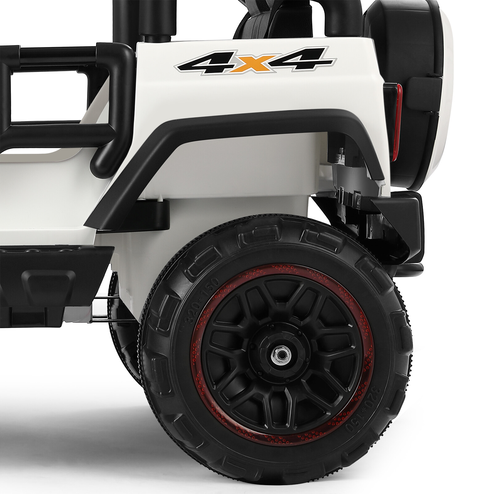 12V Battery 3 Speeds Kids White Ride On Car Truck w/ RC+MP3+LED Light+USB+Cover