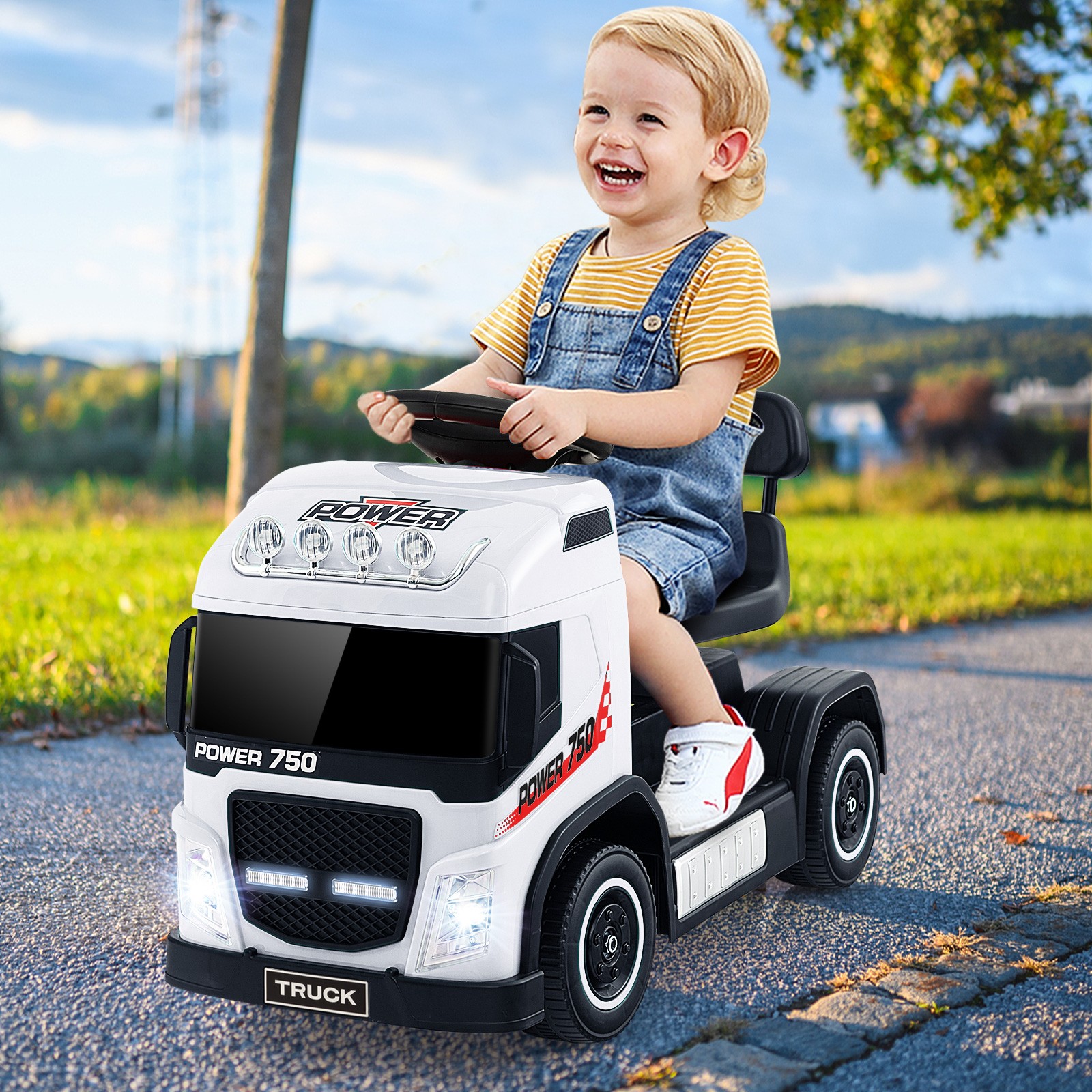 2-in-1 Kids Ride-on Truck 6V Toddler Electric Ride-on Car w/ Music & Horn Sound