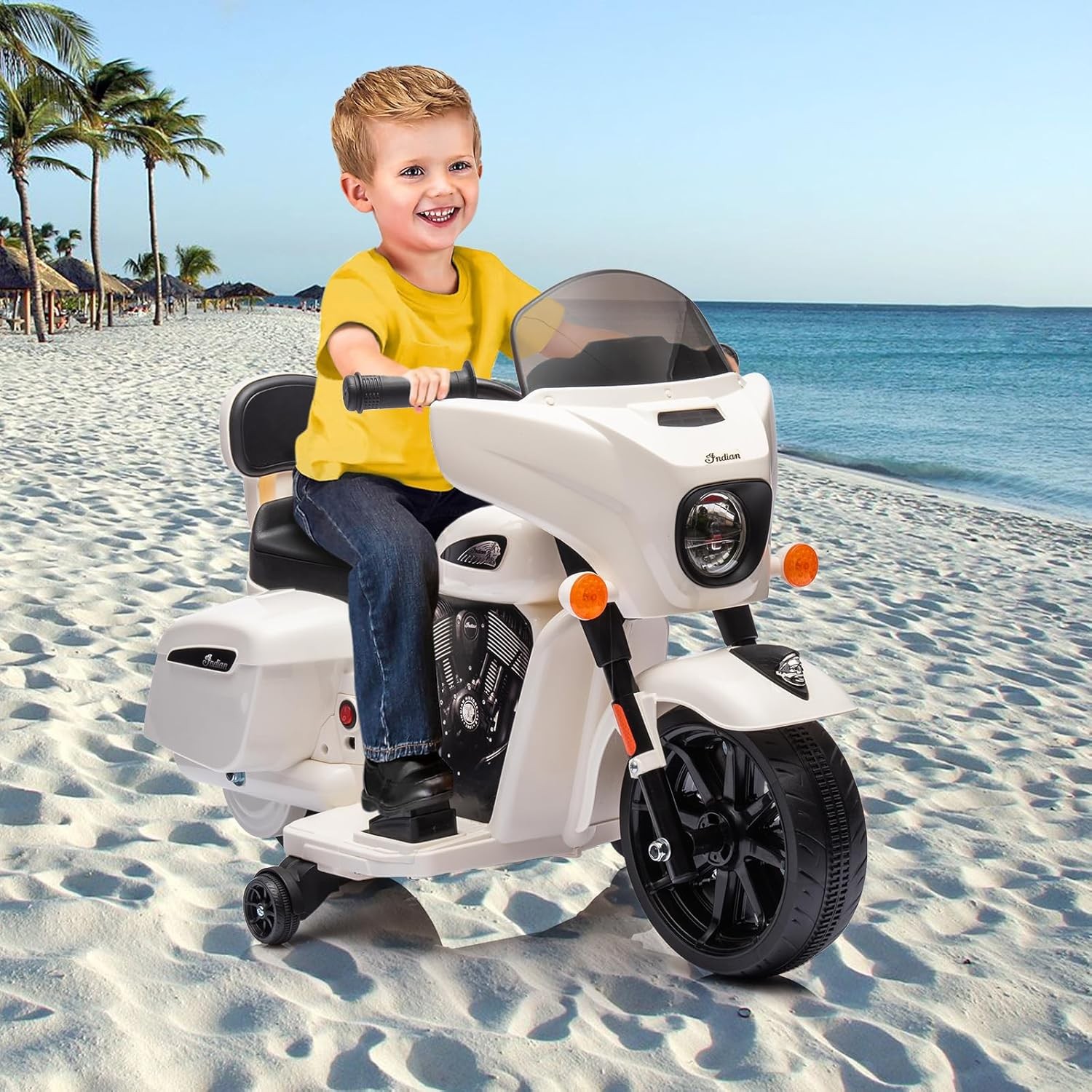 6V Kids Motorcycle,Electric Motorbike w/ Training Wheels,Toddler Motorcycle Gift
