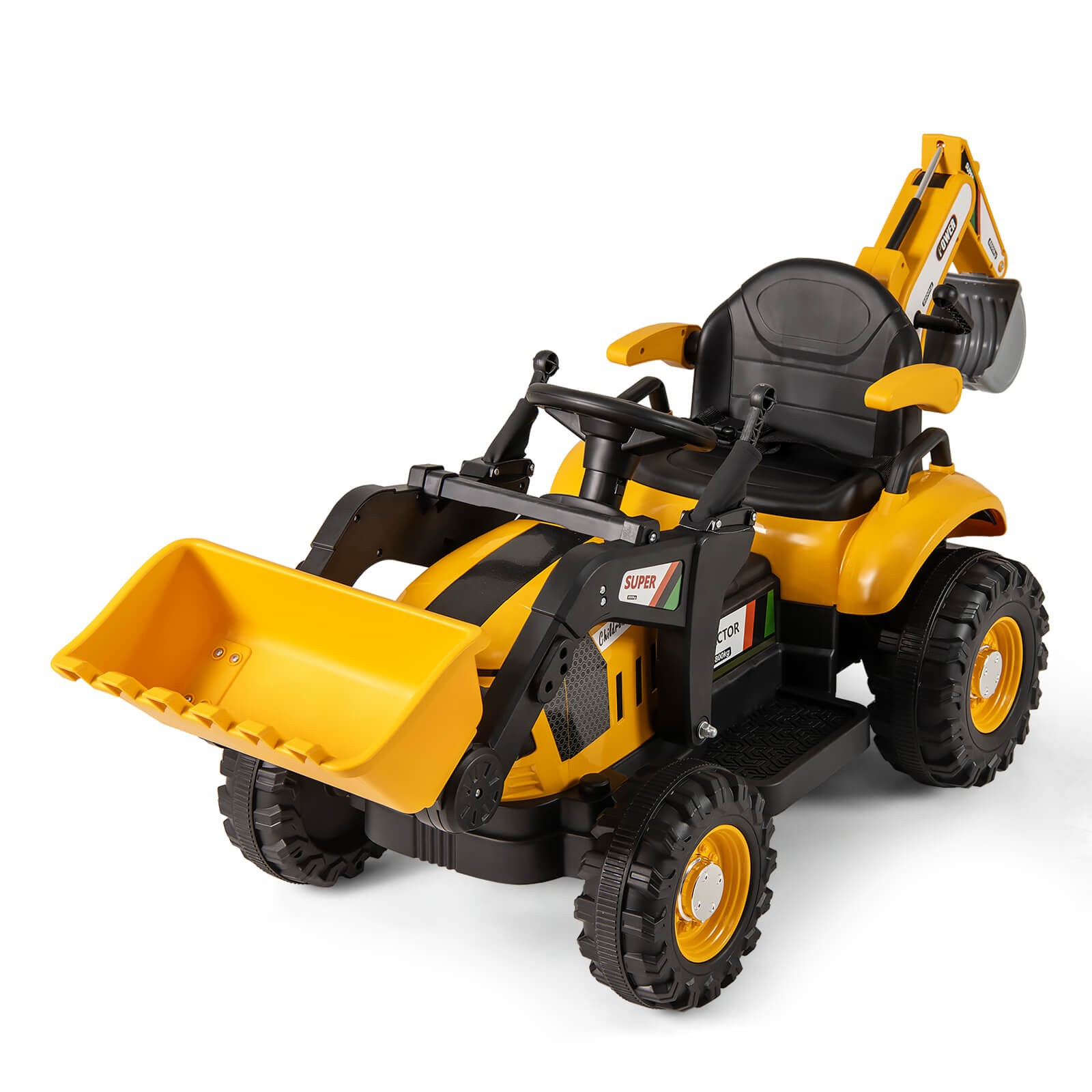 4 in 1 Ride on Tractor, Excavator & Bulldozer for Kids, Trailer, Shovel Bucket