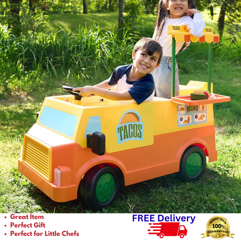 12V Kids Ride On Taco Truck Car w/ Remote Electric Toy Food Truck Vehicle