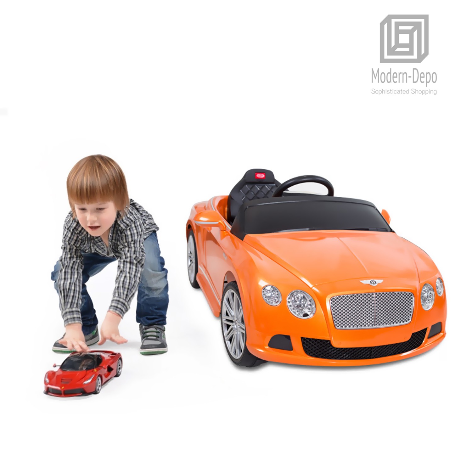Bentley GTC Kids Ride On Car With Remote Control 12V Battery Orange