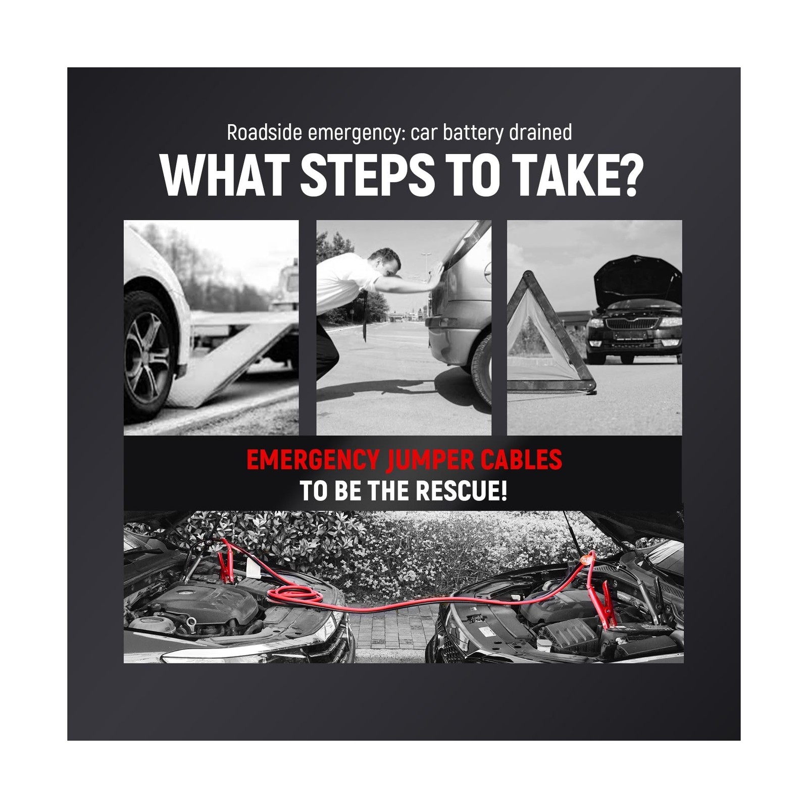 TOPDC 4 Gauge 16 Feet Jumper Cables for Car, SUV and Trucks Battery, Heavy Du…