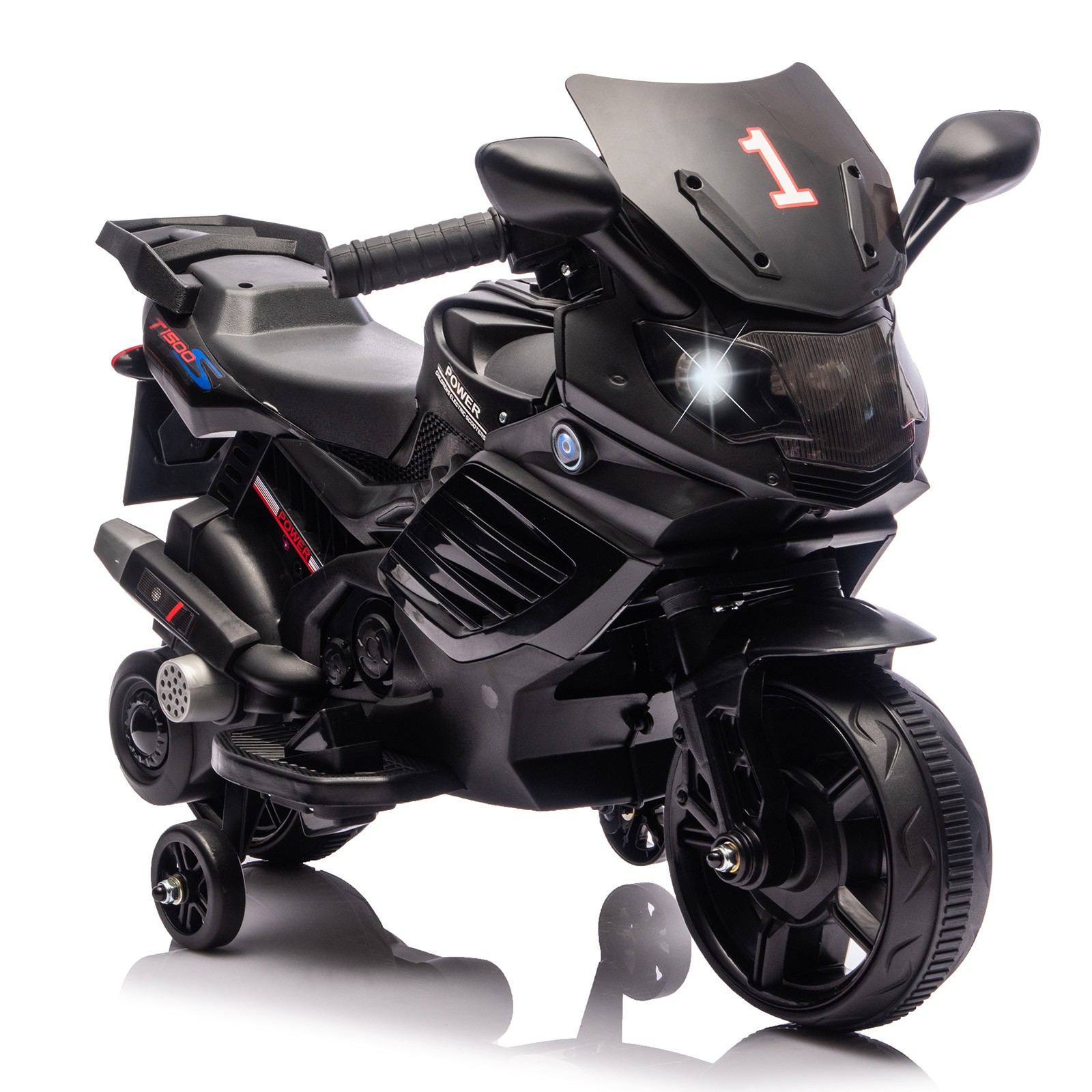 6V Battery Kids Ride-On Motorcycle Powered Dirt Bike w/Training Wheels