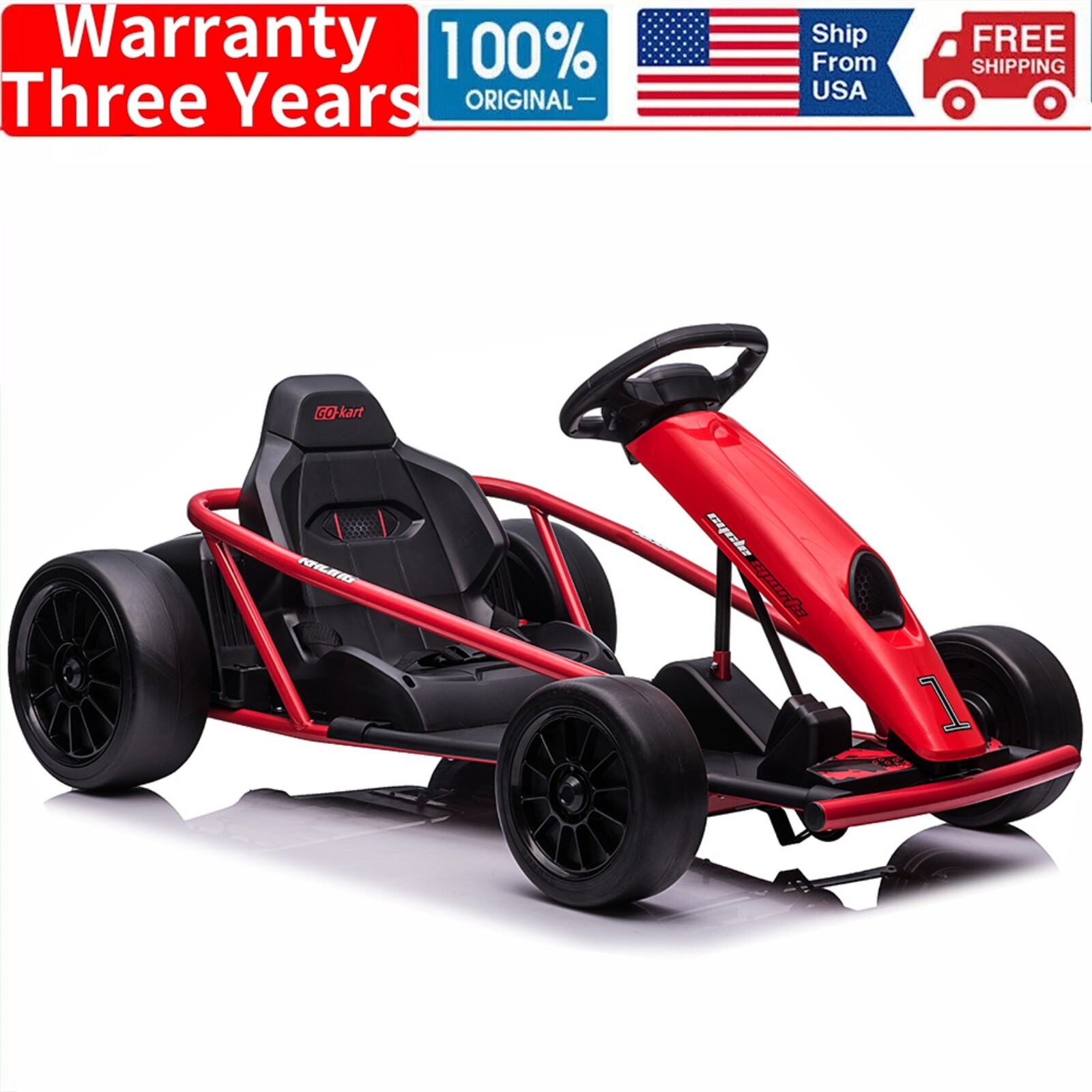 🔥24V Go Kart 3Ride On Toy for Kids 8-12 Years 8MPH High Speed 300W*2 Powerful