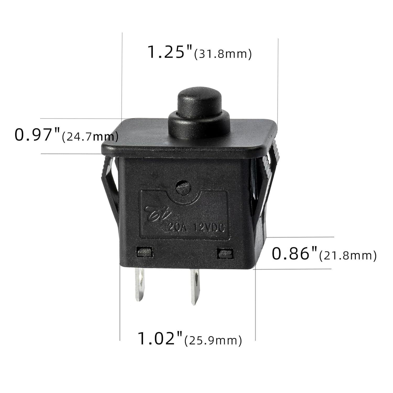 2 Pcs 12volt 6volt 2Pin Plunger Type Power Wheel Foot Pedal Switch Accelerato…