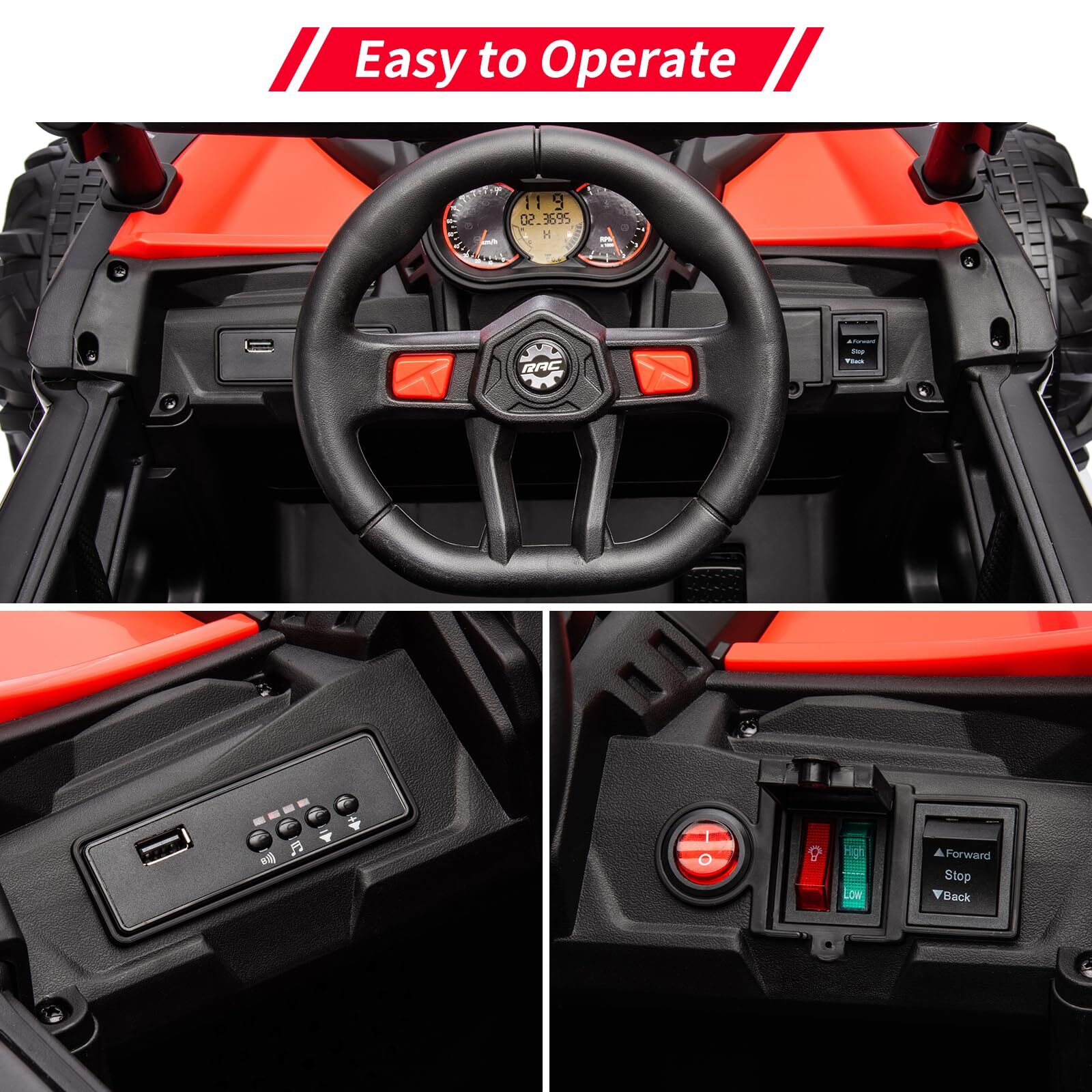 24V Kids Ride On UTV Car, Battery Powered Electric Vehicles With Remote Control