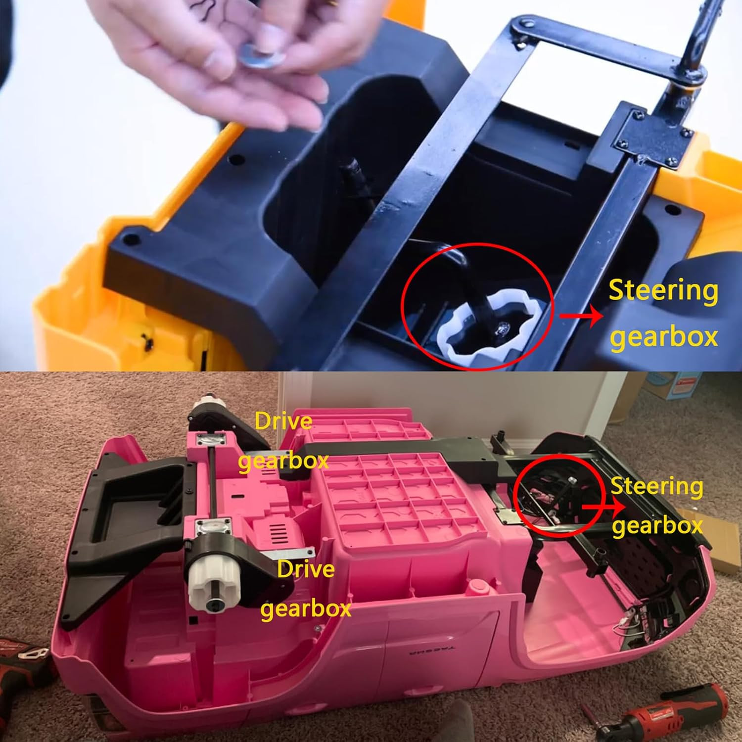2 Pcs 12V RS390 16000RPM Kids Ride-Ons Gearbox with DC Motor, 390 Motor with Gea
