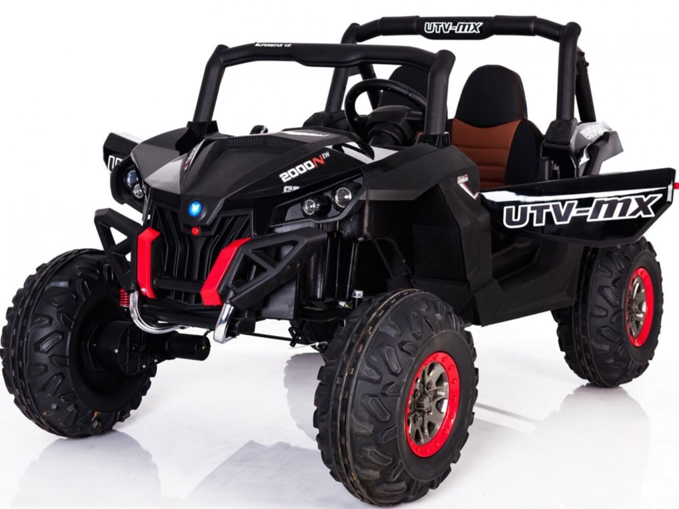 MotoTec Mini Moto UTV 4×4 12V Ride On (2.4GHz RC) 4WD EVA Tires – Black