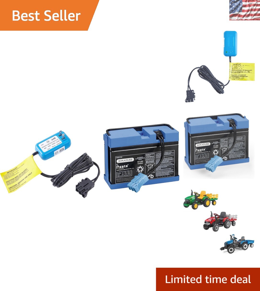 12V 8AH Kids Ride On Toy Battery & Charger Kit – Fully Charged & Easy Install