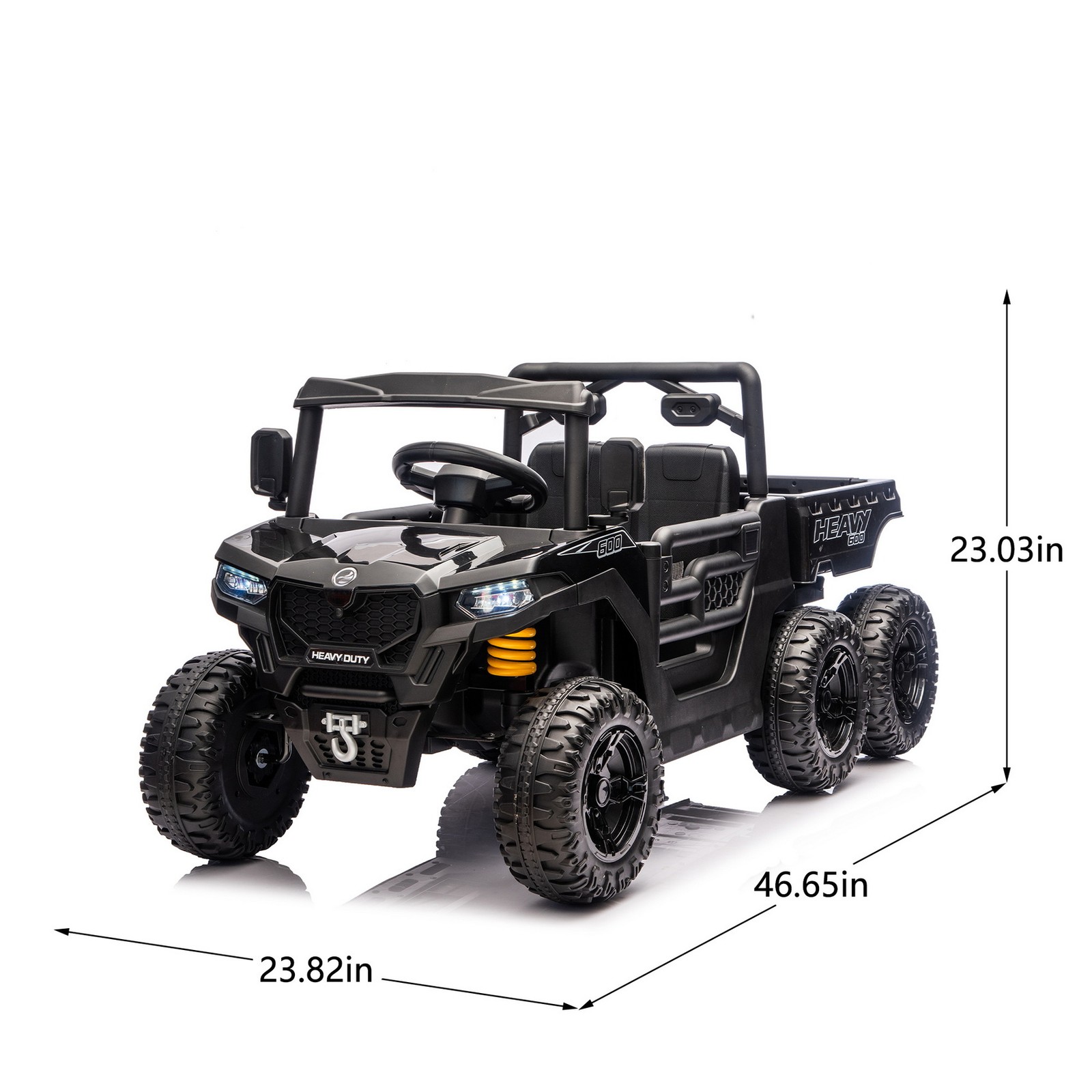 24V 400W 6-Wheel Kids Ride On Dump Truck Toy Car 4WD Parents Control LED Music