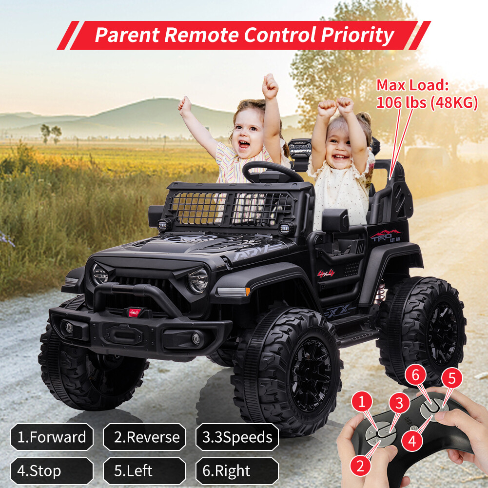 24V Ride on Car For Kids Electric Truck With Remote Control and Music Player