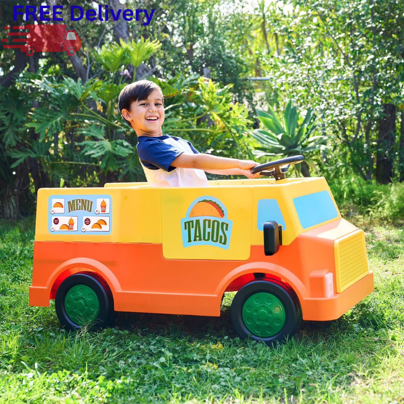 12V Kids Ride On Taco Truck Car w/ Remote Electric Toy Food Truck Vehicle