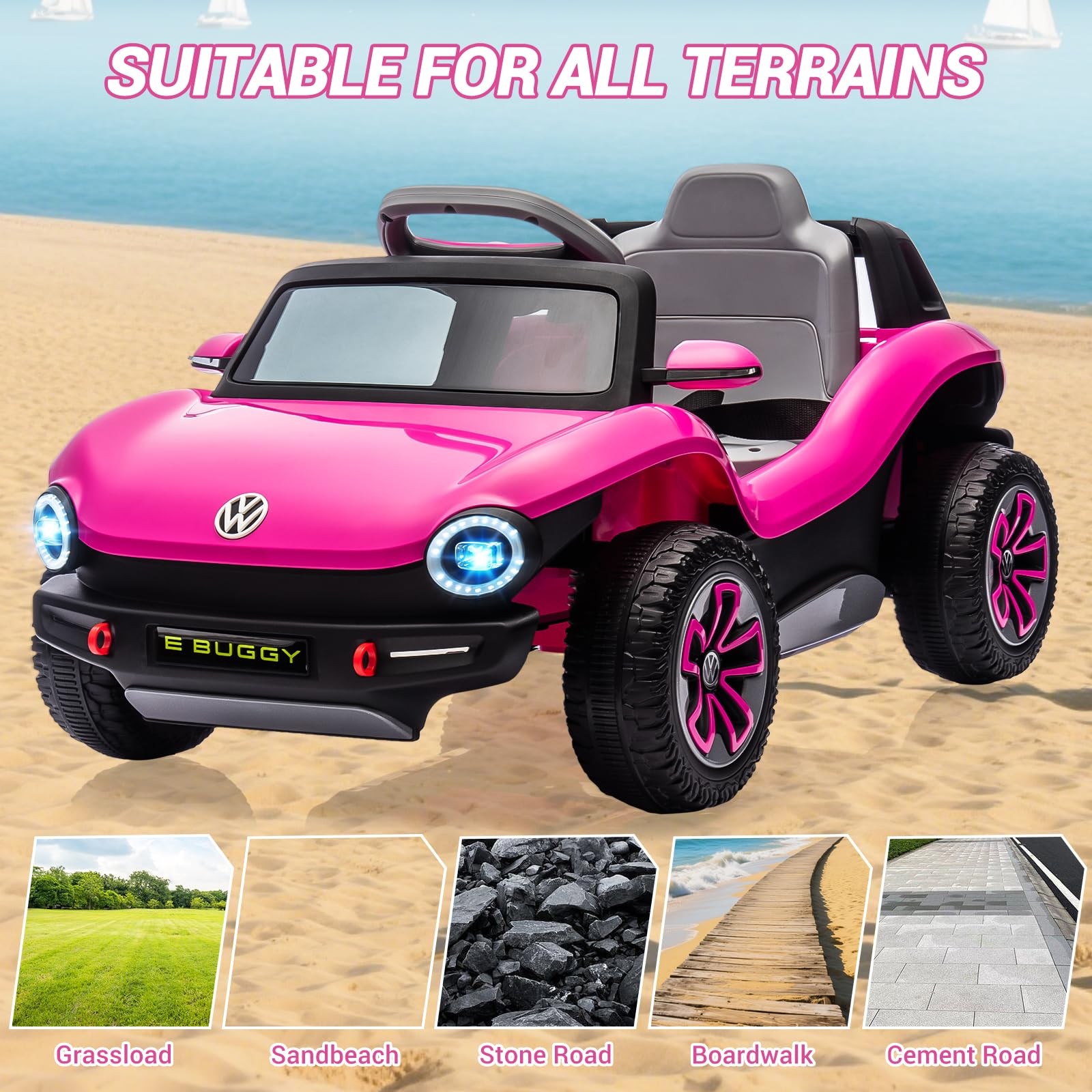 12V 7AH Ride On Car Toddler Electric Vehicle with Remote,Light, USB, Horn, Music