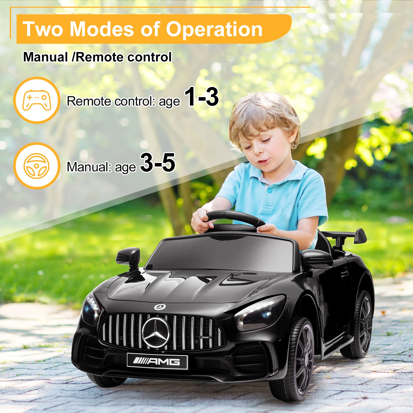 12V Licensed Mercedes-Benz Electric Ride on Car Toy for 3-5 years Kid Toddler
