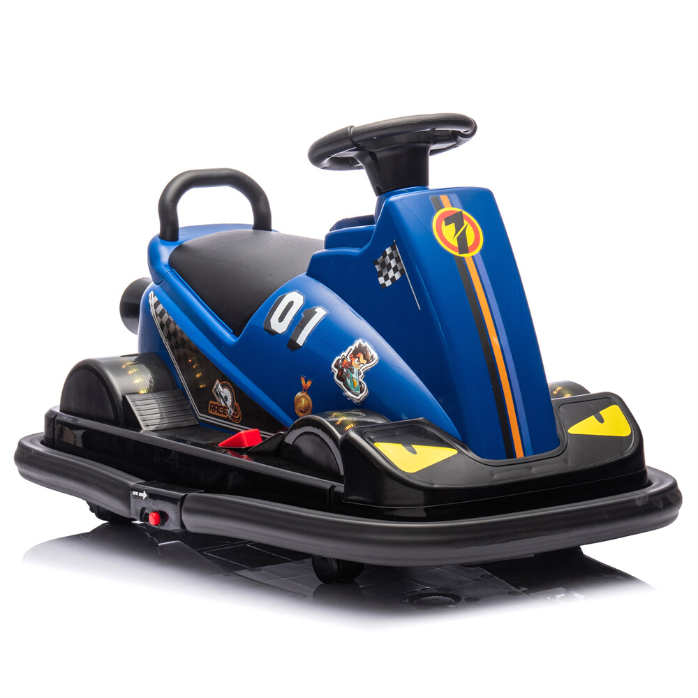 12V Kid Ride On Motor Bumper Car Rotate 360° In Place 1.55MPH Kid Toy Aged 3-5