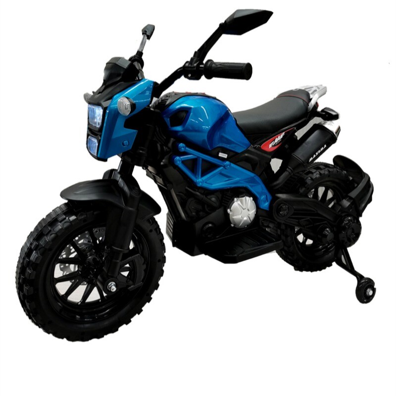 12V Kid Motorcycle Ride On Toy w/ Training Wheel 1.8~3.2mph for kid 3-6 Blue