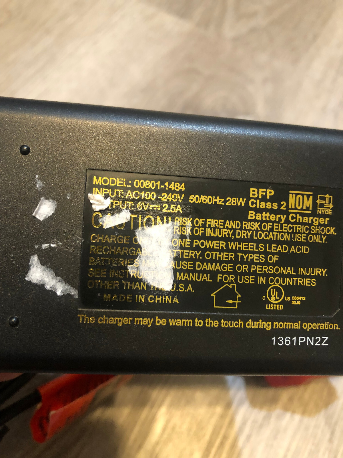 POWER WHEELS FISHER PRICE 6 VOLT QUICK BATTERY 6V 2.5A FAST CHARGER 00801-1484