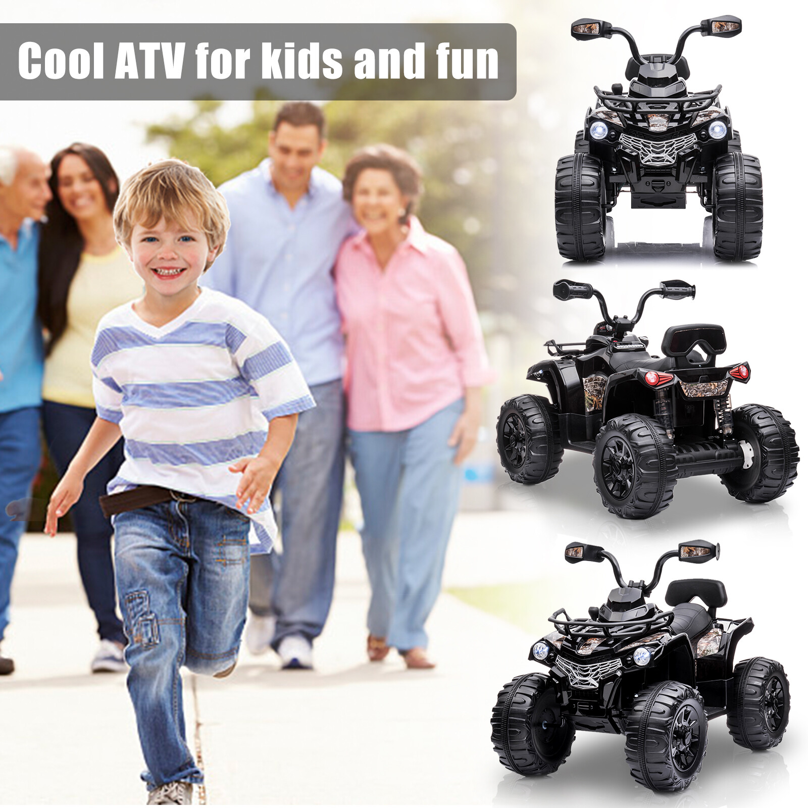 12V Electric ATV Quad Kids Ride-on Car Battery Powered Ride 4-Wheel Motorcycle