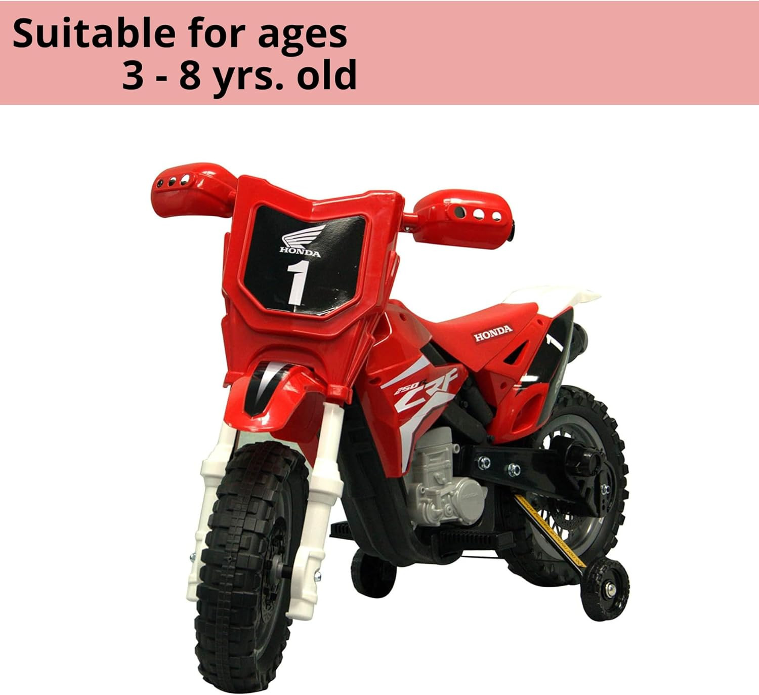 Honda CRF250R Dirt Bike for Kids Ages 3-8, 6V Battery Operated Electric Mini Roa