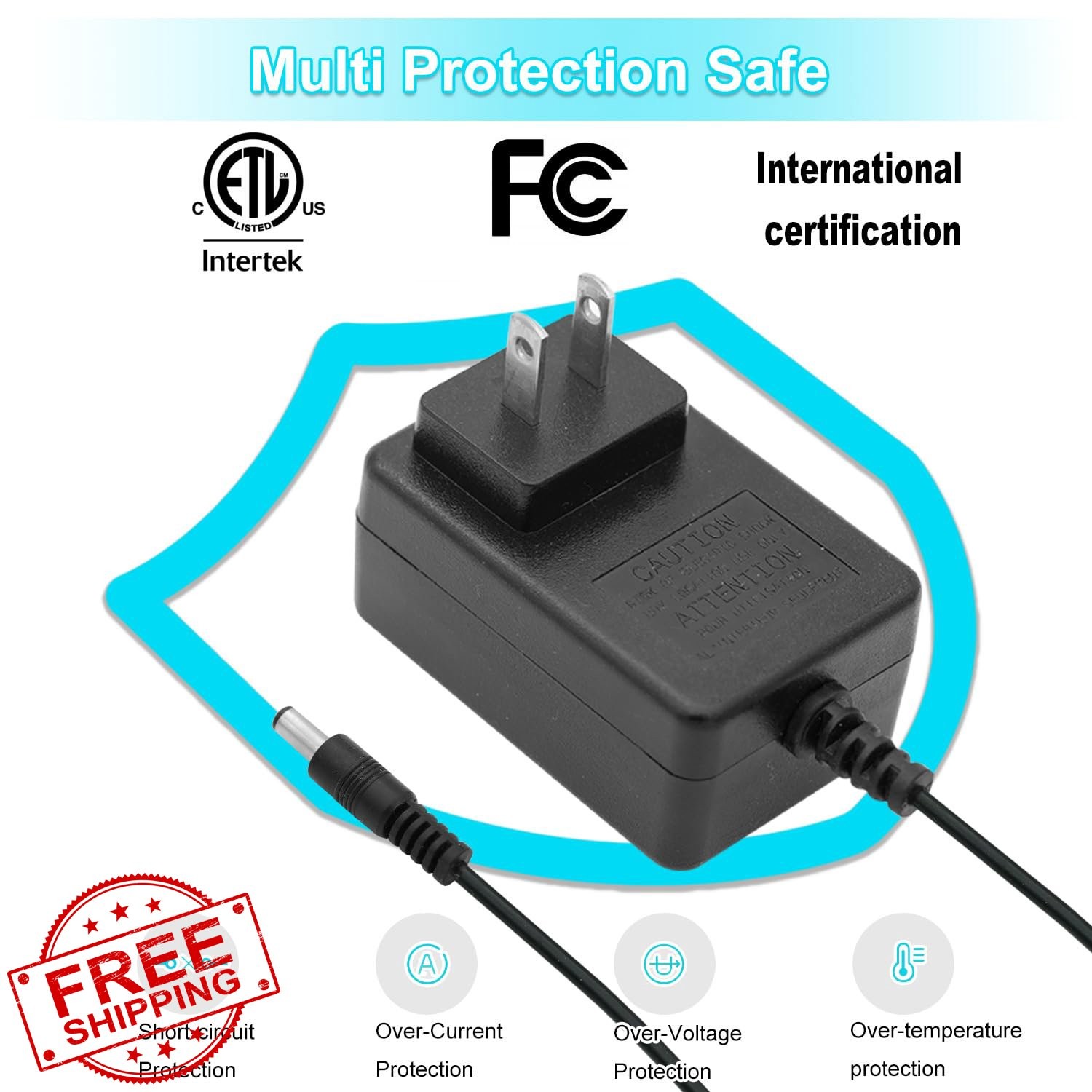 FLHFULIHUA 12V Kids Ride on Toy Battery Charger ETL Listed