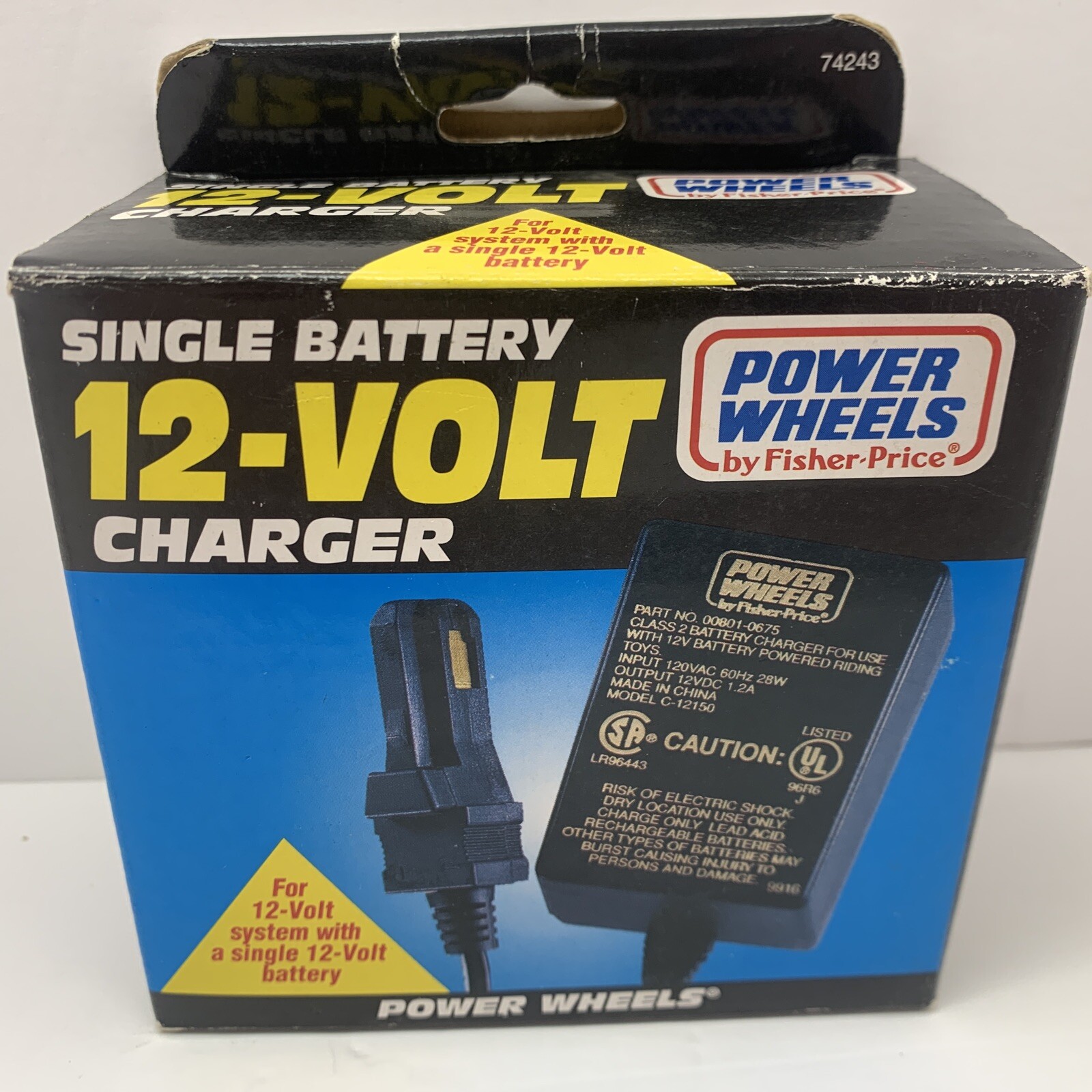 Fisher-Price Power Wheels Single Battery 12V Charger NOS. Box Opened.